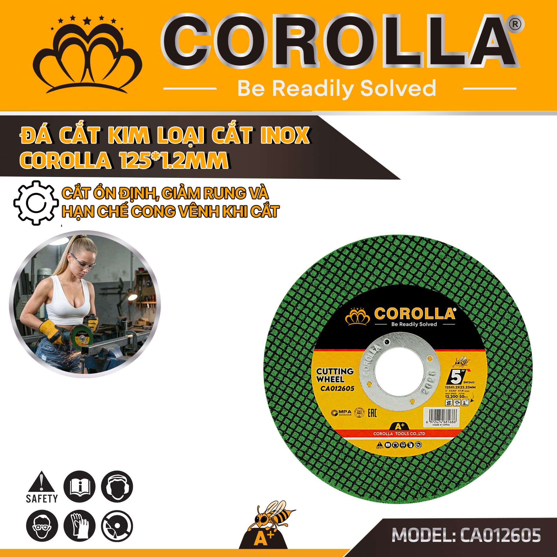 ĐÁ CẮT KIM LOẠI COROLLA 125mm