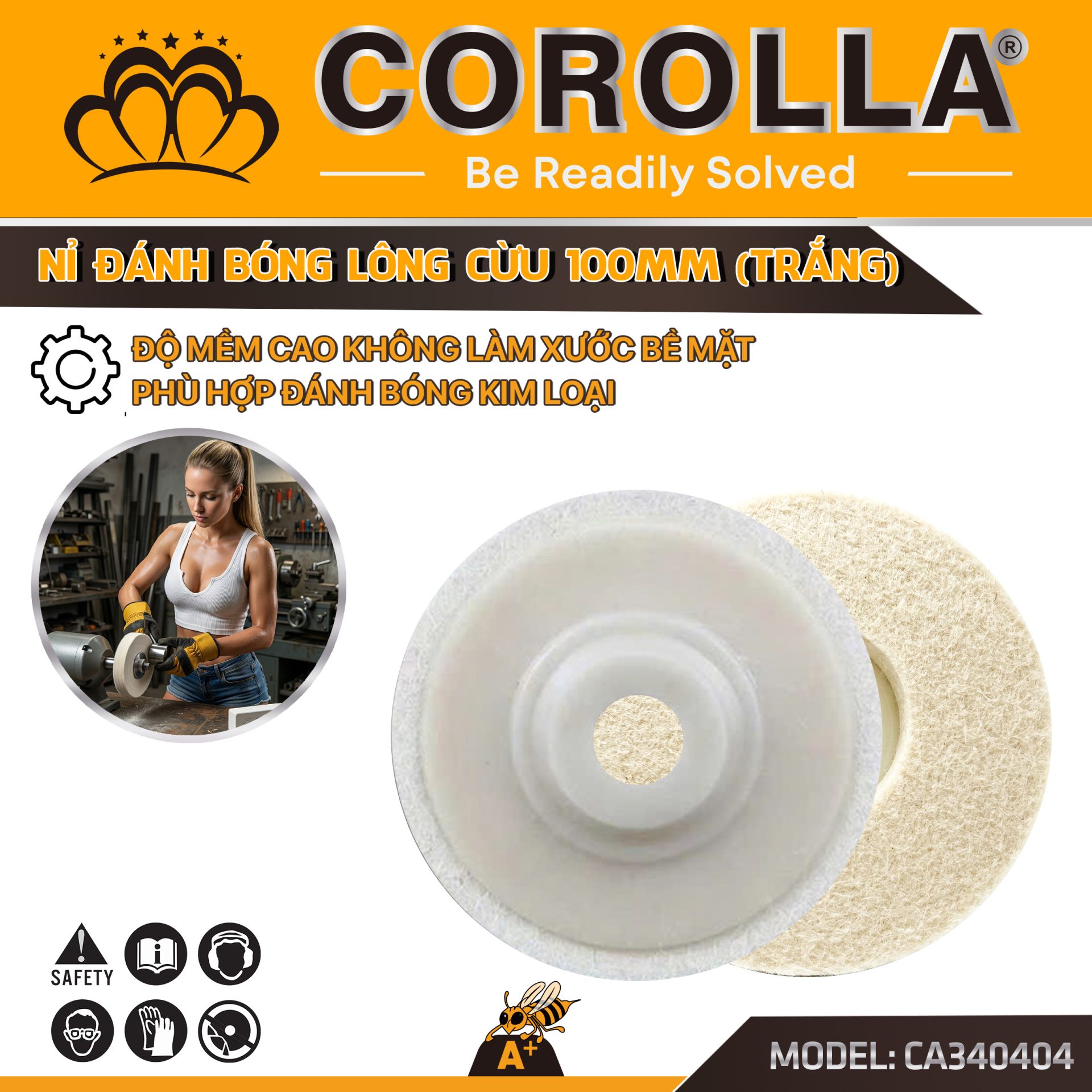 NỈ TRẮNG ĐÁNH BÓNG COROLLA 100MM