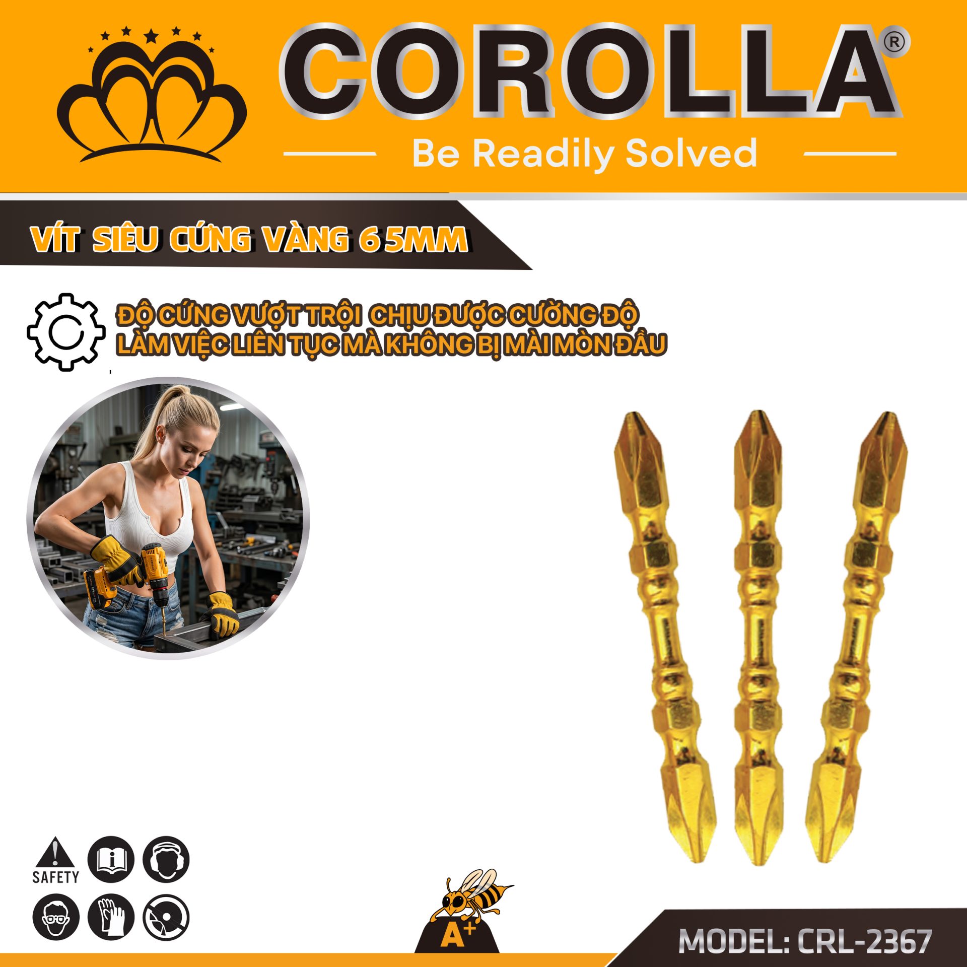 VÍT SIÊU CỨNG VÀNG 65MM