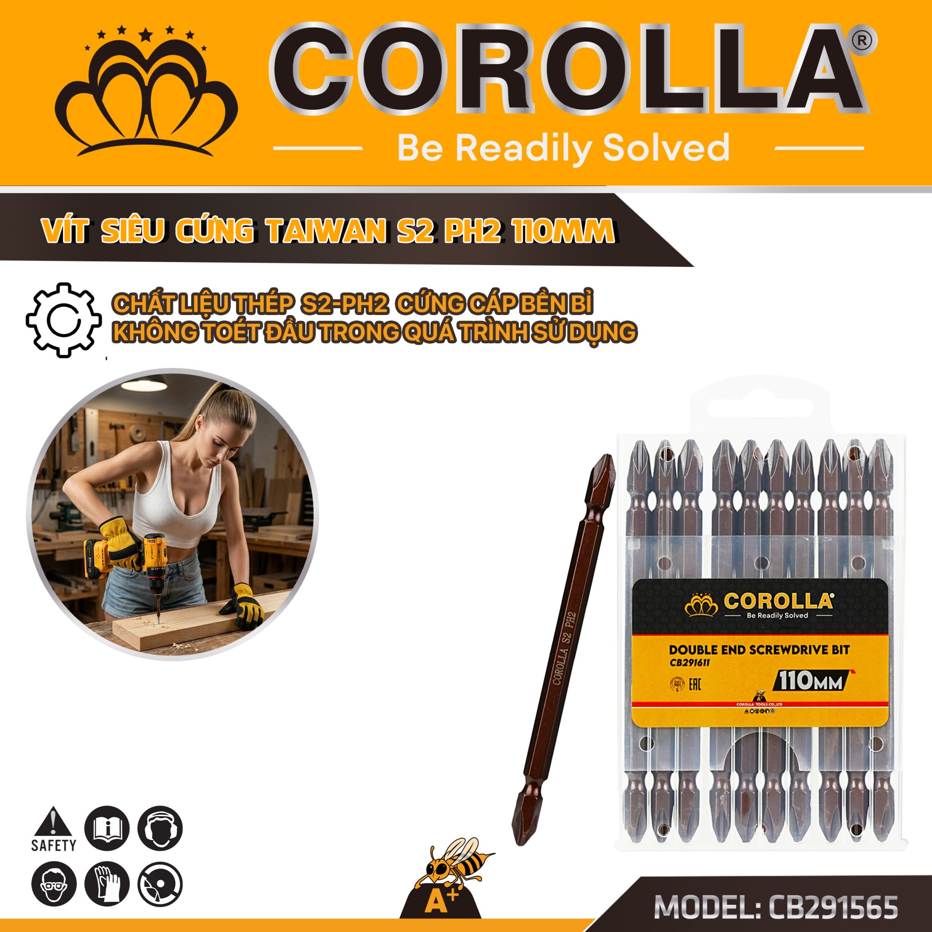 VÍT SIÊU CỨNG TAIWAN S2-PH2 110MM