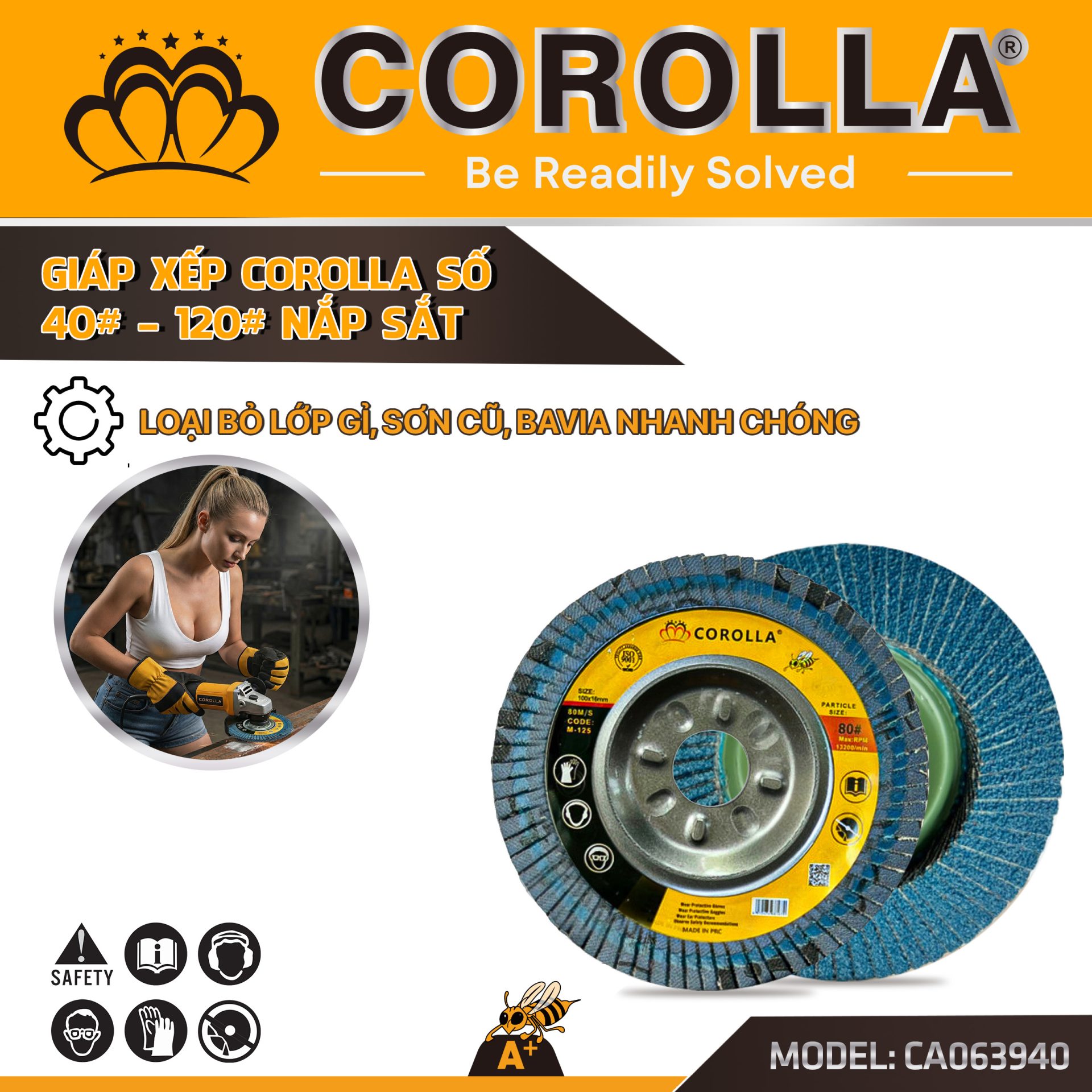 GIÁP XẾP NẮP SẮT COROLLA 40#~120#