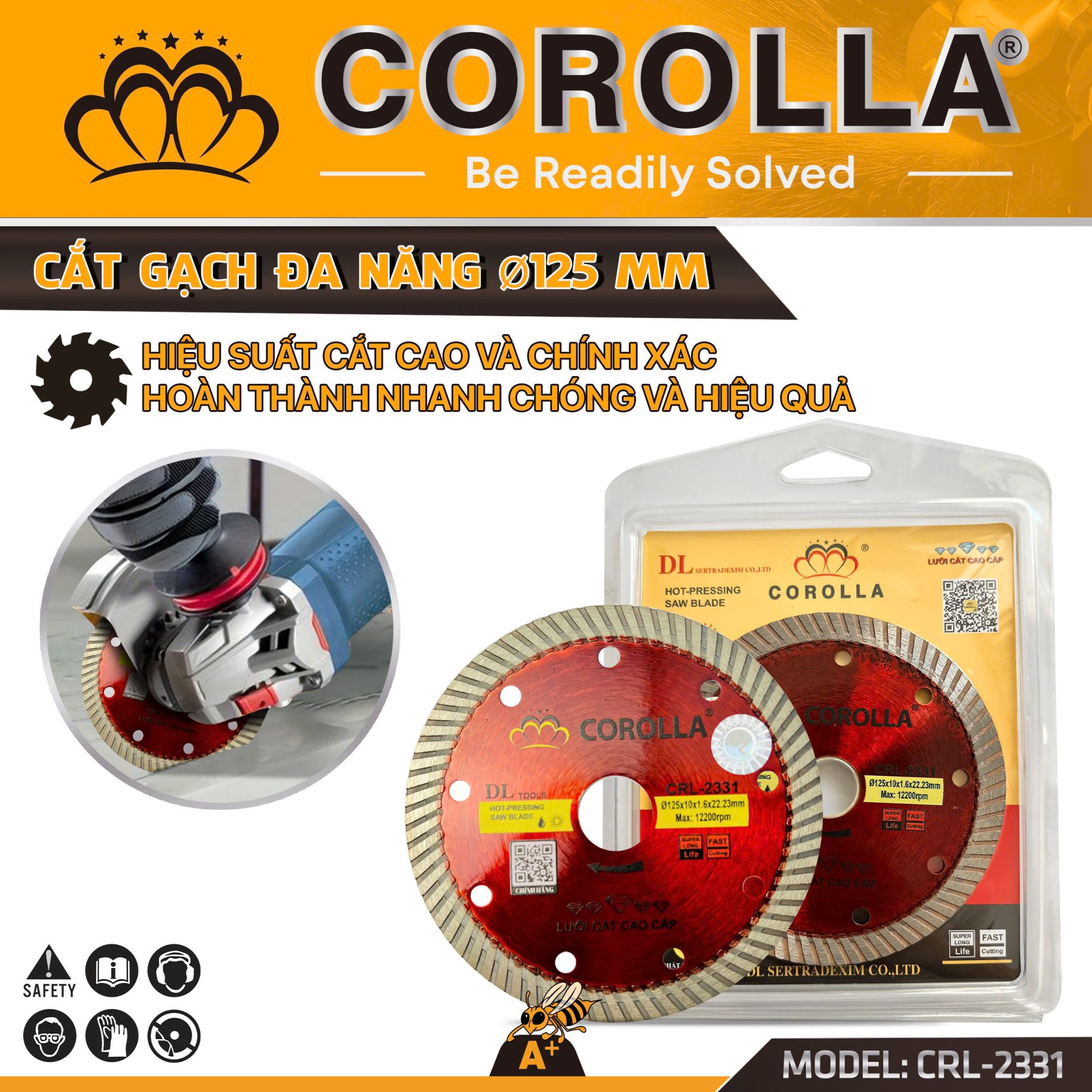 LƯỠI CẮT GẠCH CAO CẤP COROLLA 125MM CRL-2331