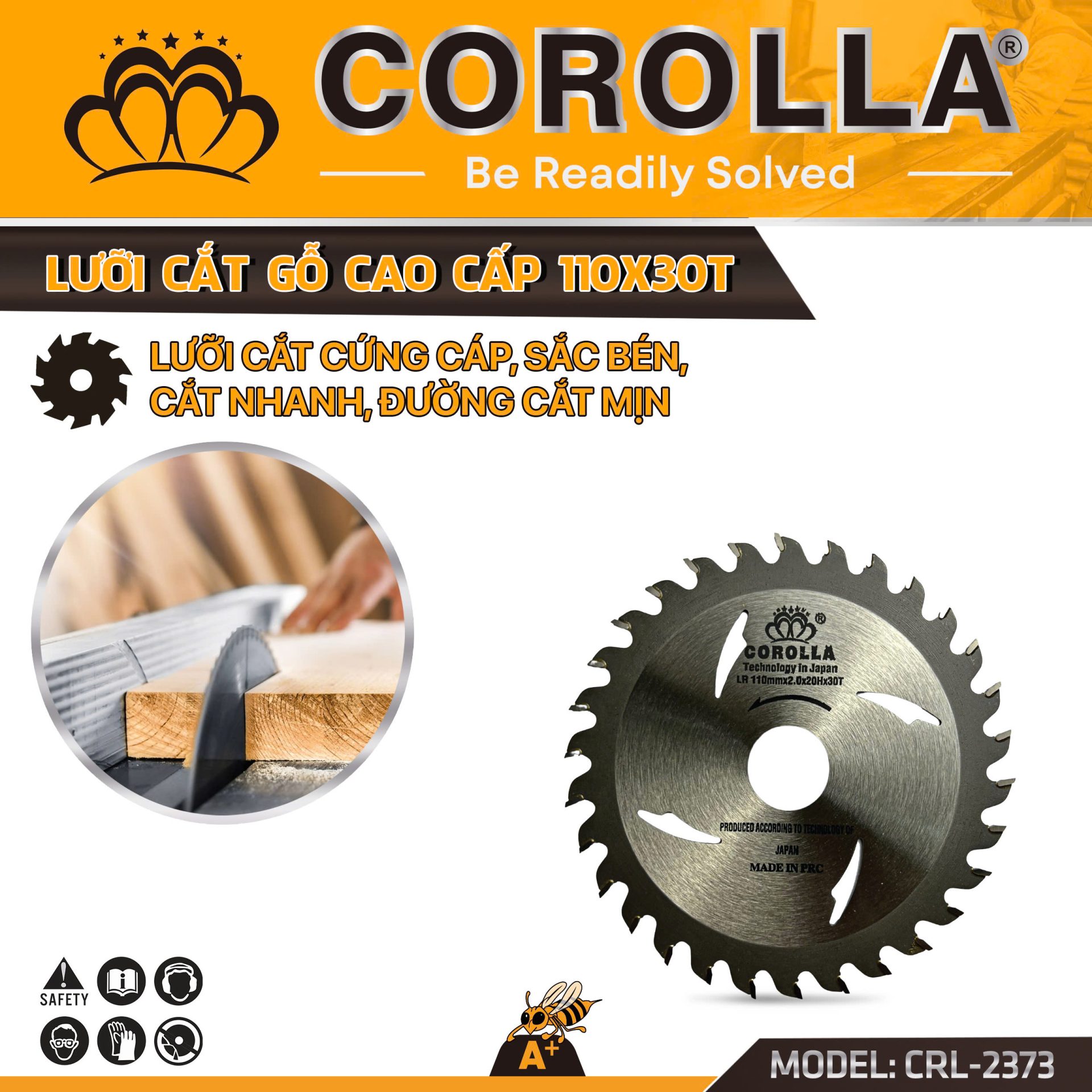 LƯỠI CẮT GỖ CAO CẤP COROLLA 110*30T