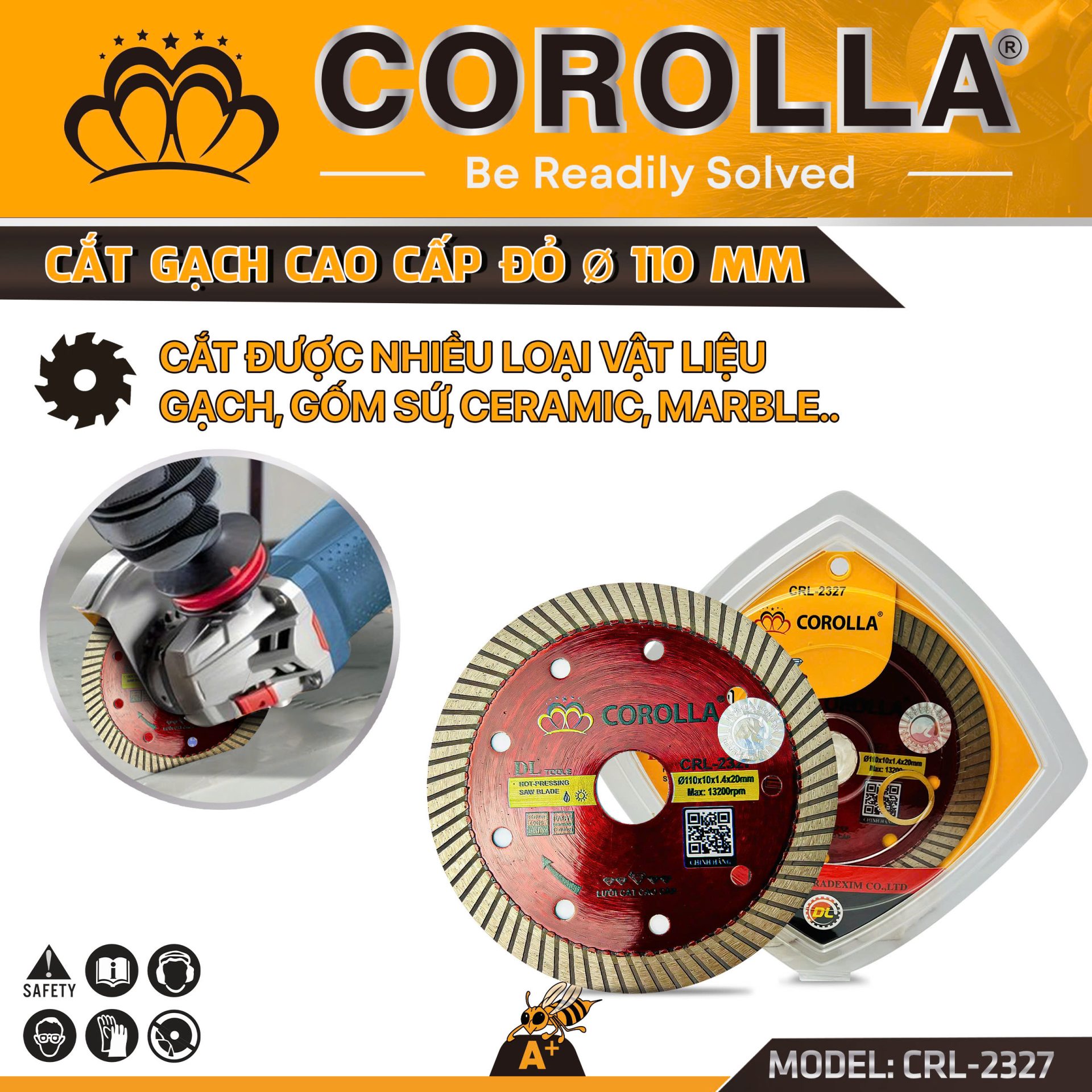 LƯỠI CẮT GẠCH ĐA NĂNG COROLLA 110MM ( ĐỎ)