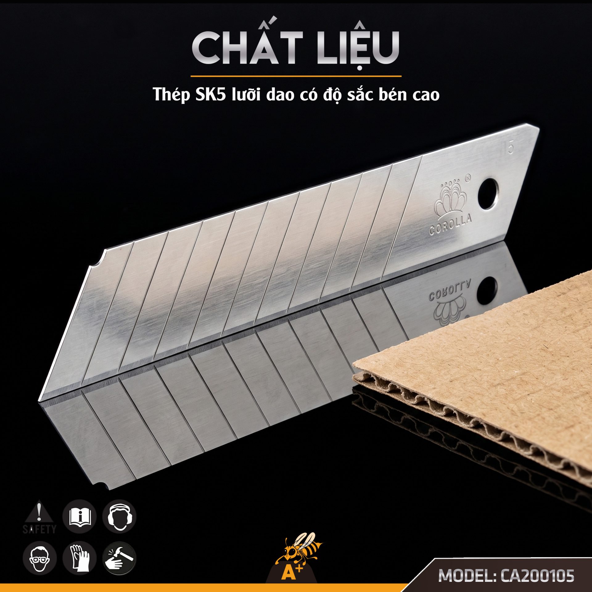 CA200105 - BỘ 10 LƯỠI DAO RỌC GIẤY 18 MM 2