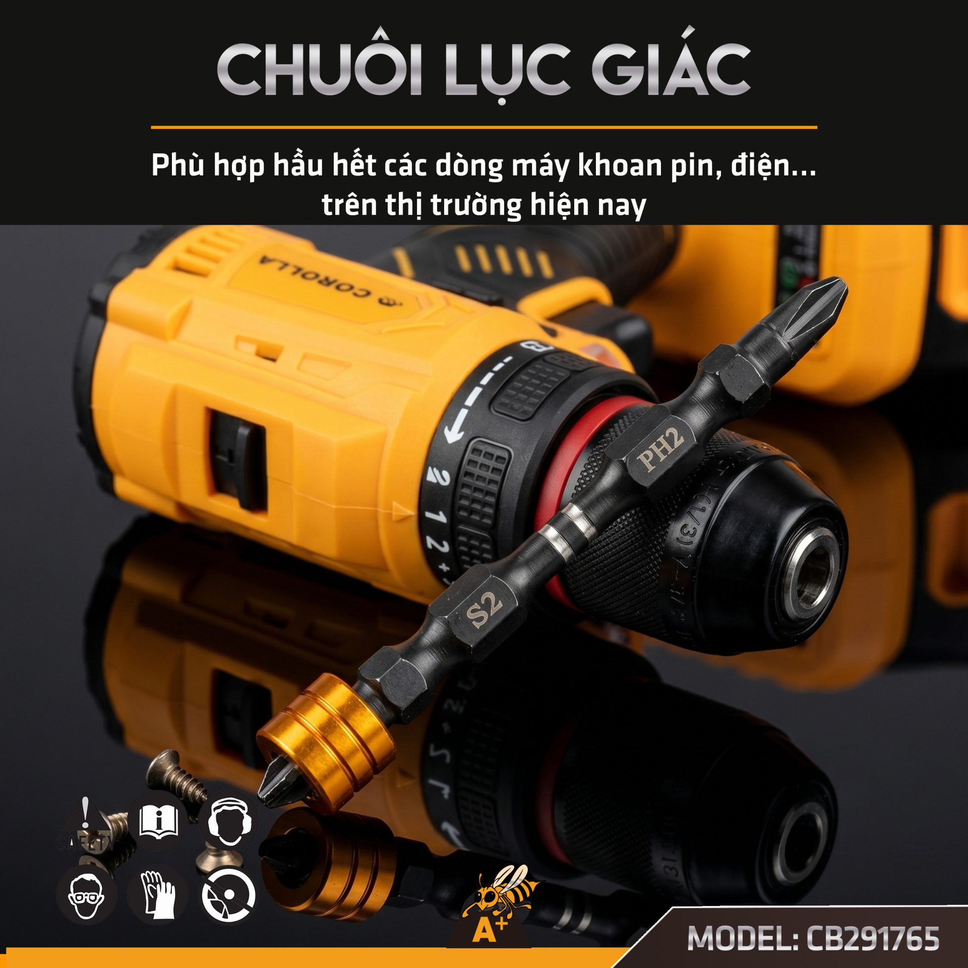 CB291765 - VÍT SIÊU HÚT ĐEN KÈM NAM CHÂM 4