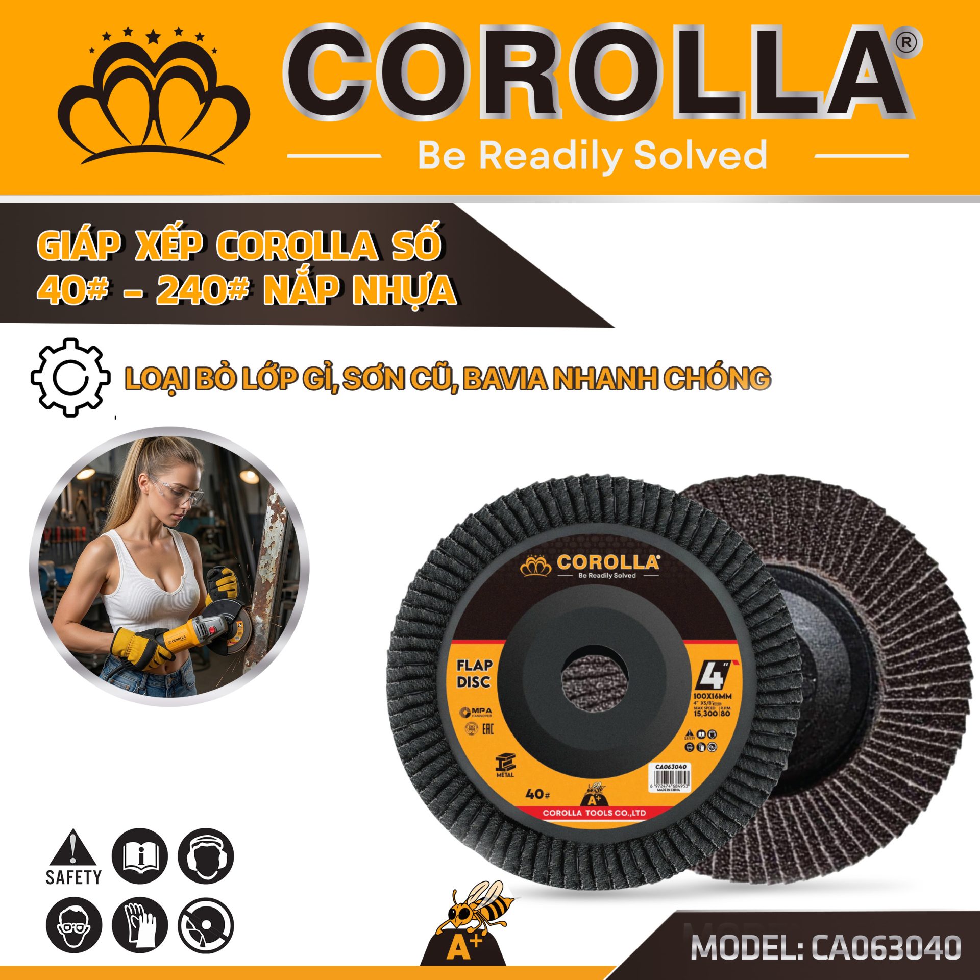 GIÁP XẾP NẮP NHỰA ĐÁNH BÓNG COROLLA