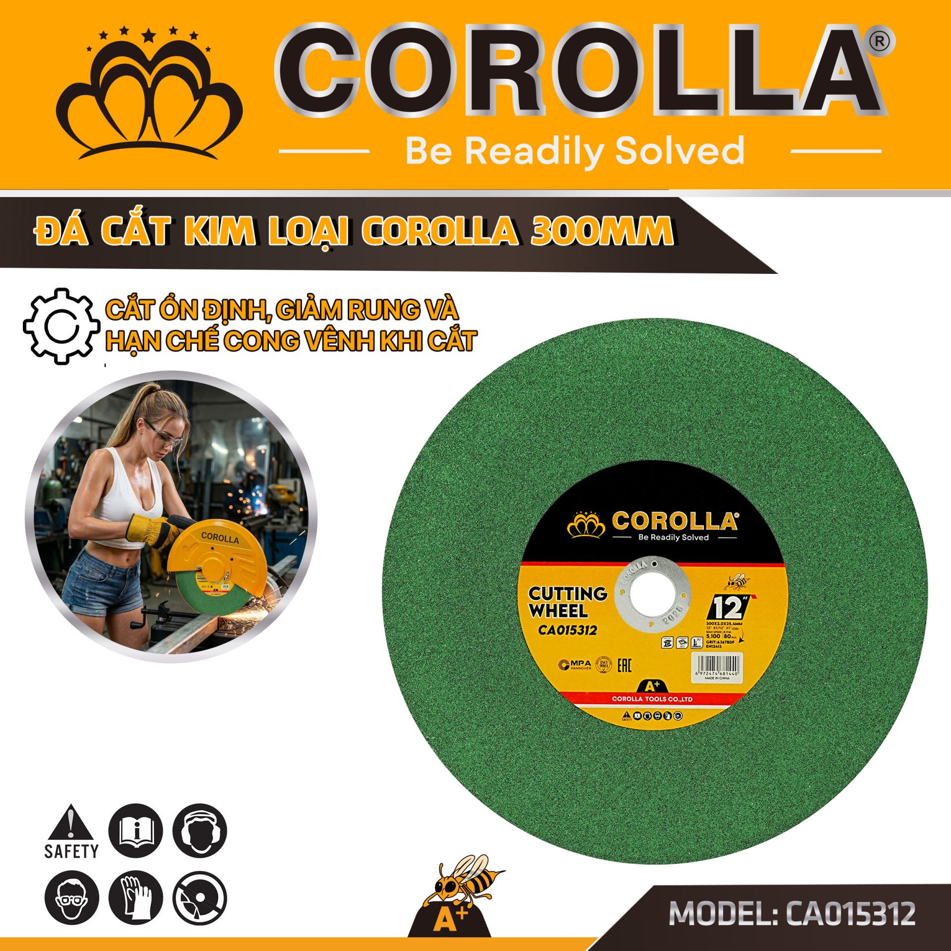 ĐÁ CẮT KIM LOẠI CẮT INOX 300MM