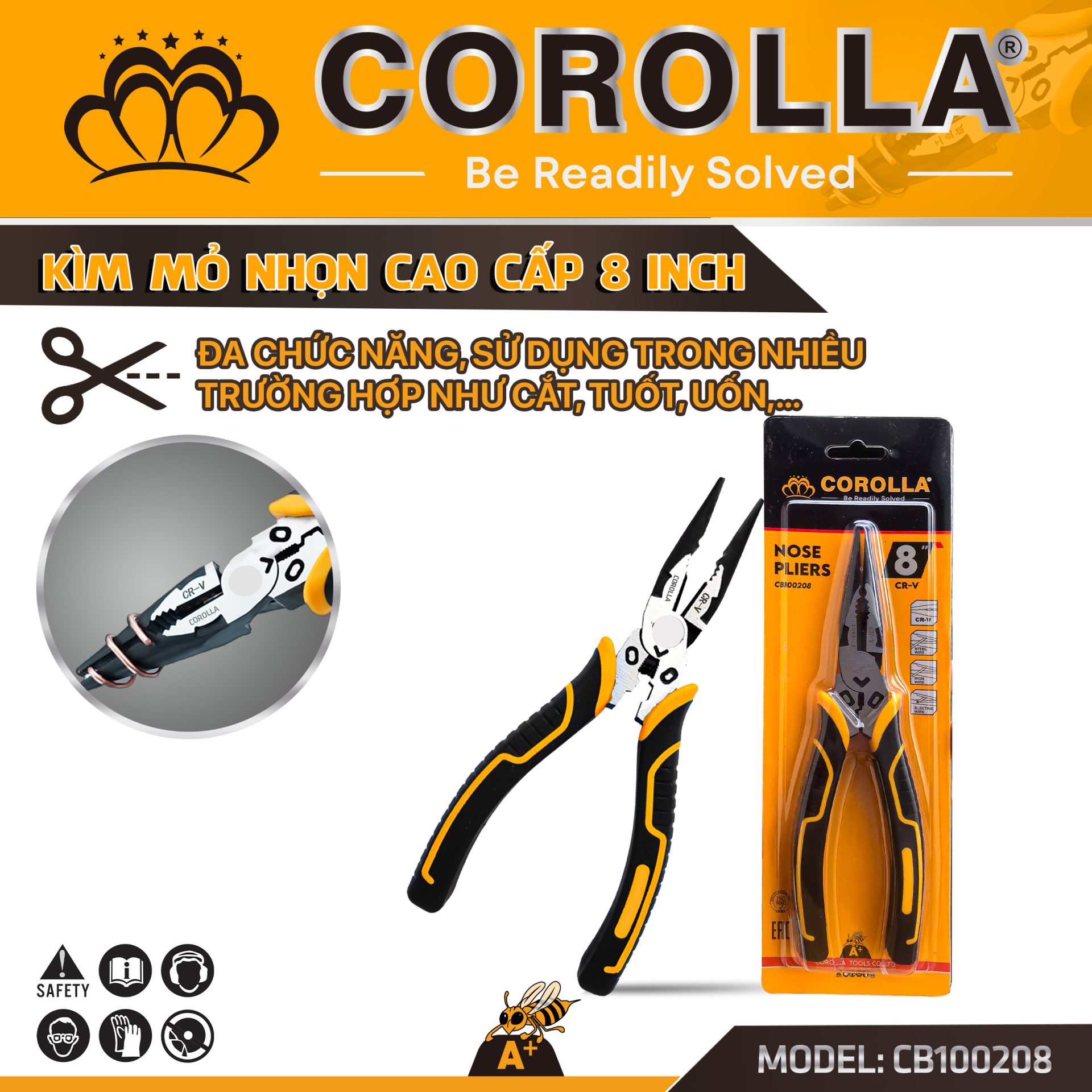 KÌM MỎ NHỌN THÉP CR-V CAO CẤP COROLLA