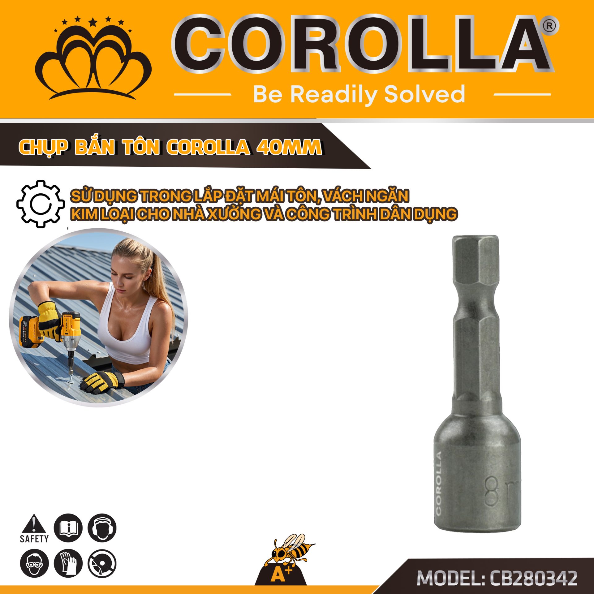ĐẦU CHỤP BẮN TÔN COROLLA 42MM