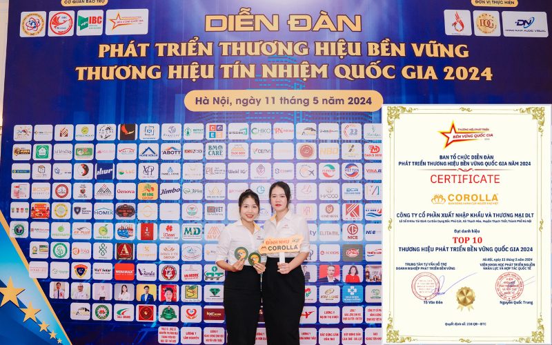 COROLLA -ĐẠT TOP 10 THƯƠNG HIỆU BỀN VỮNG QUỐC GIA 2024