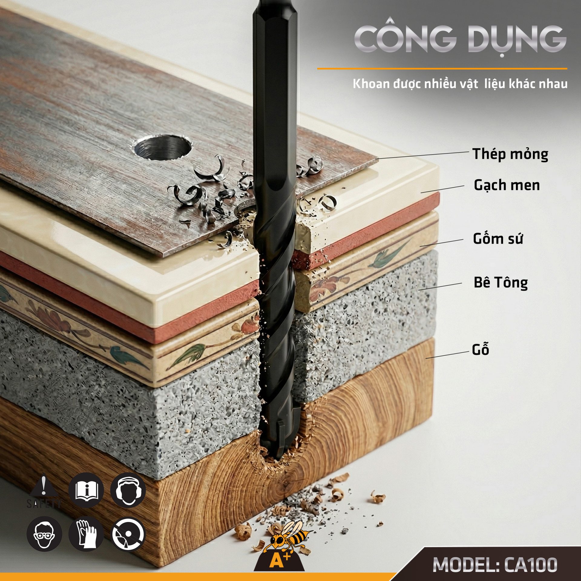 MŨI KHOAN GẠCH ĐA NĂNG ĐEN 4 CHẤU 5