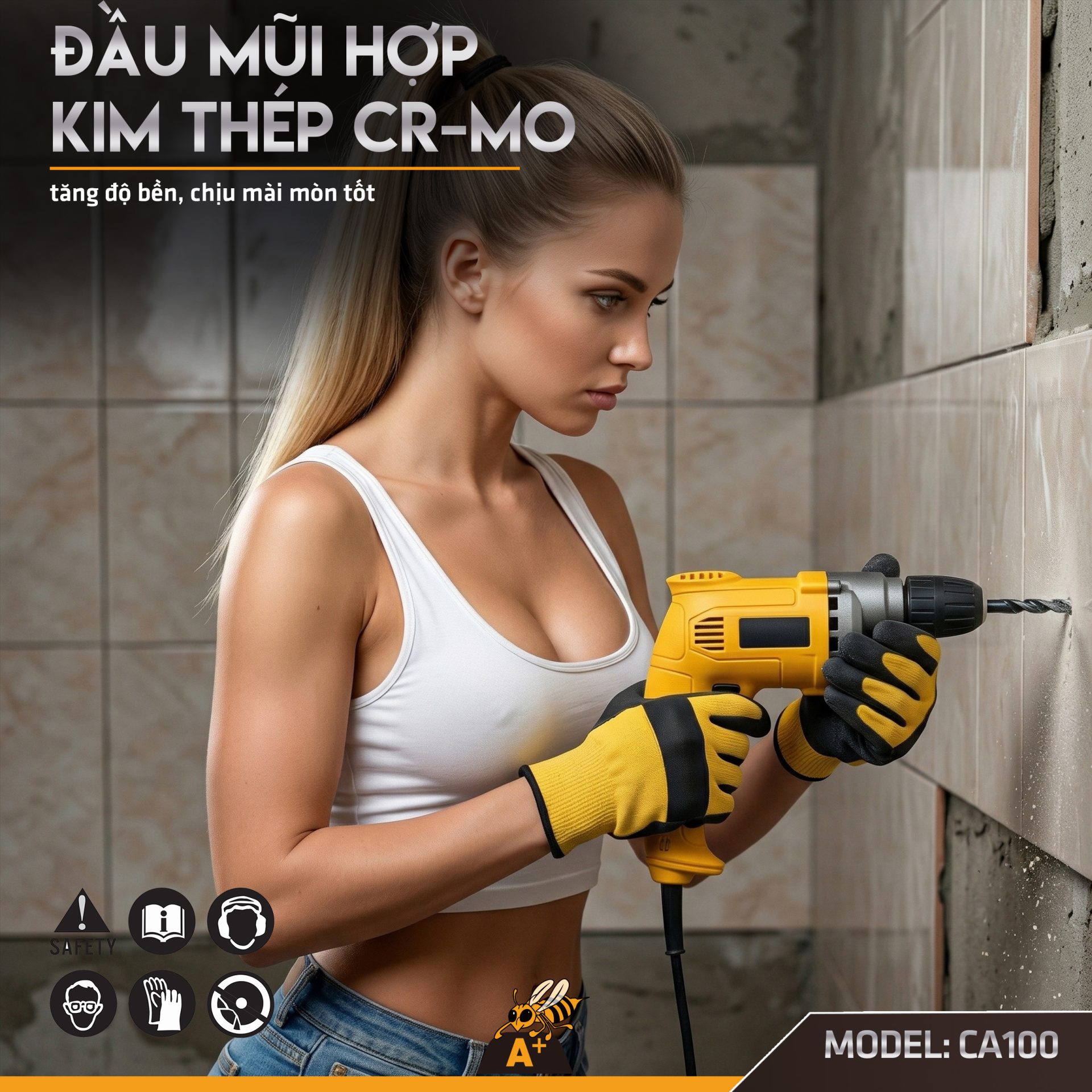 MŨI KHOAN GẠCH ĐA NĂNG ĐEN 4 CHẤU 8