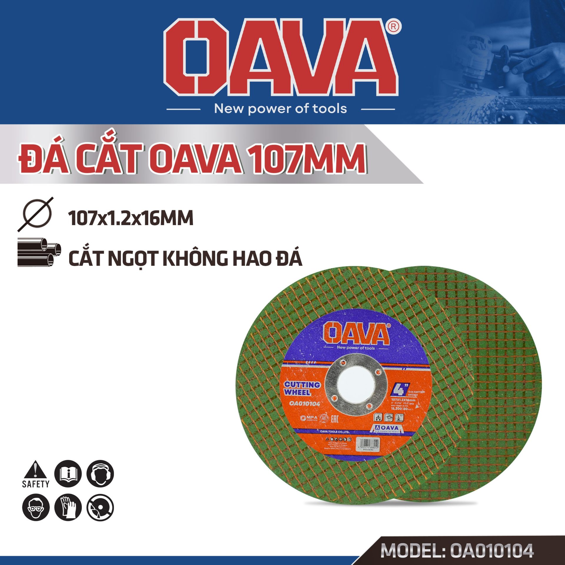 ĐÁ CẮT INOX 107MM CHÍNH HÃNG OAVA