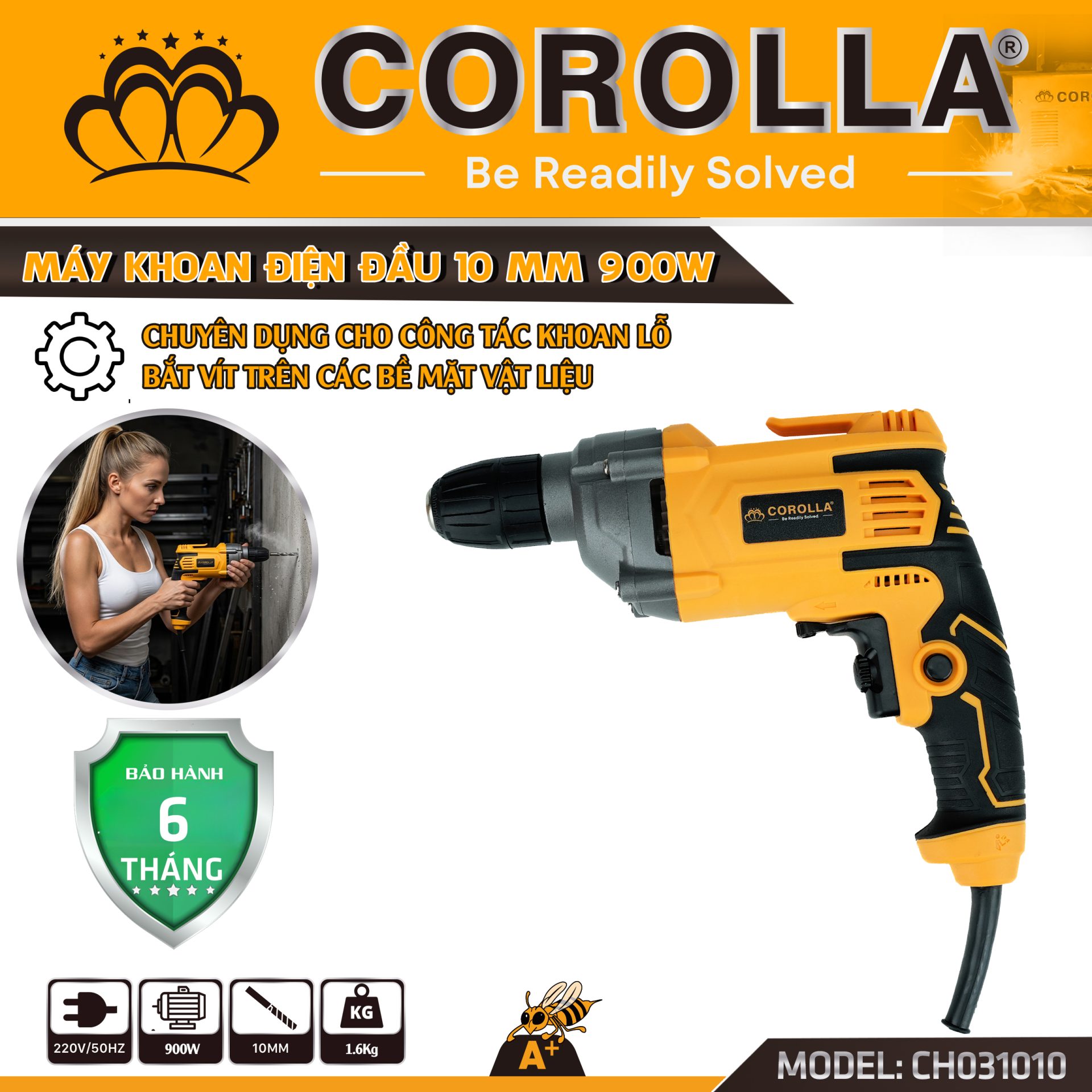 MÁY KHOAN ĐIỆN ĐẦU 10MM 900W