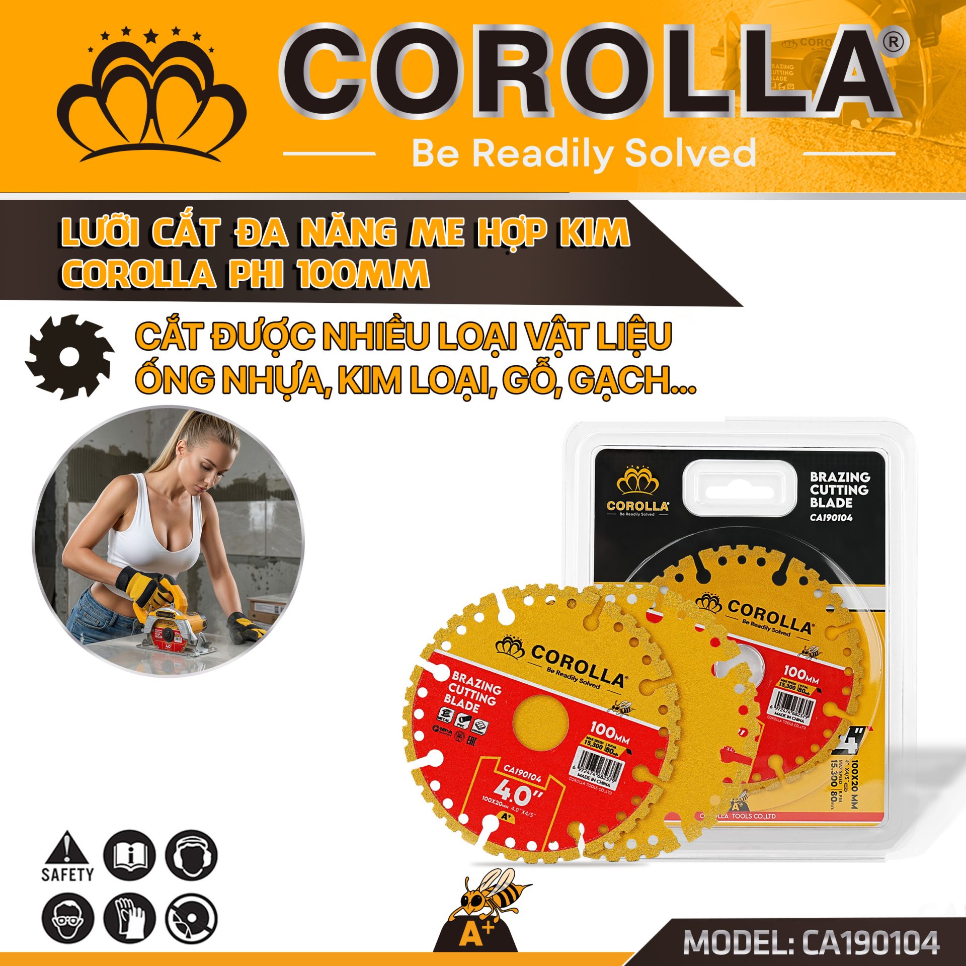LƯỠI CẮT HỢP KIM ĐA NĂNG COROLLA 100MM