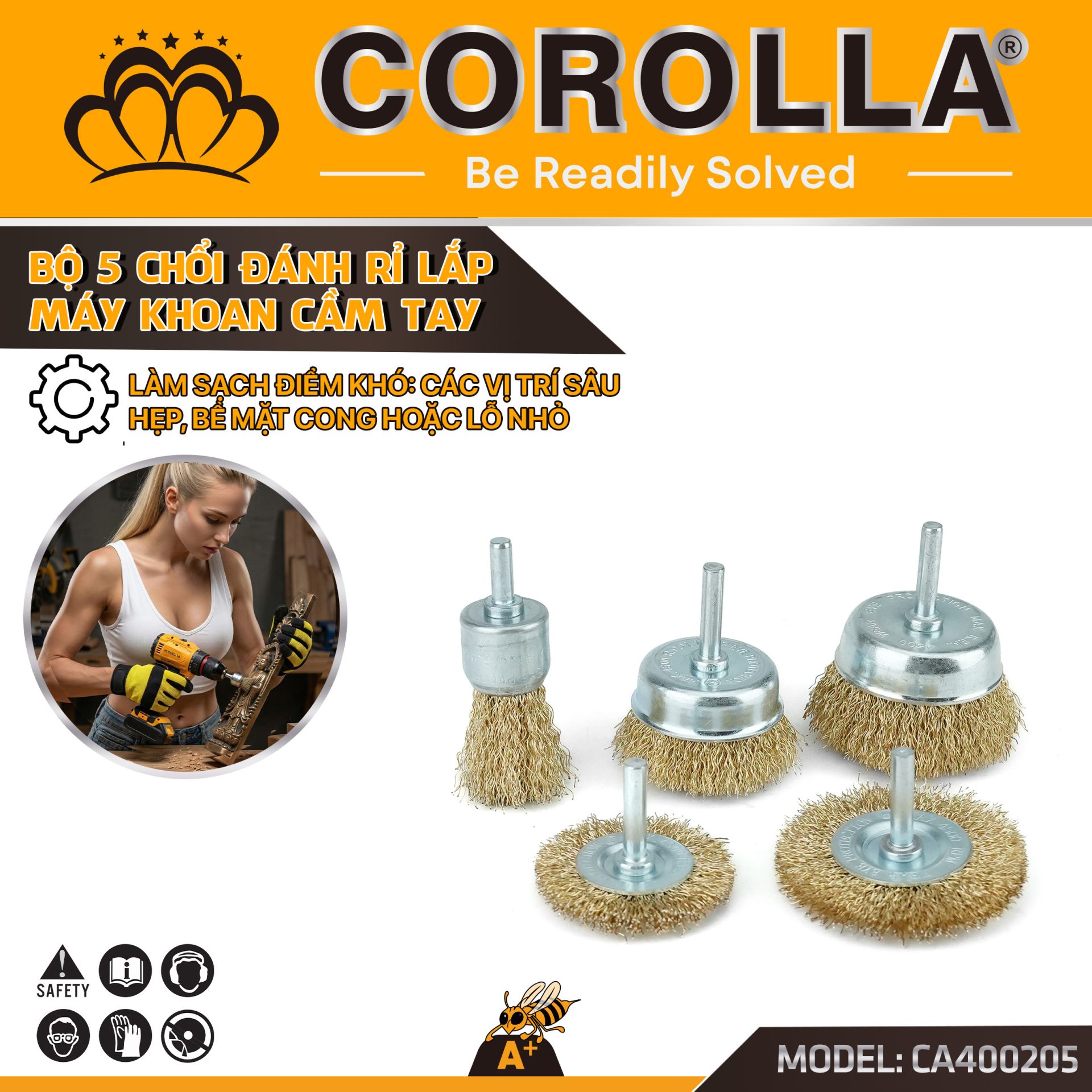 BỘ CHỔI ĐÁNH RỈ 5 CHI TIẾT COROLLA