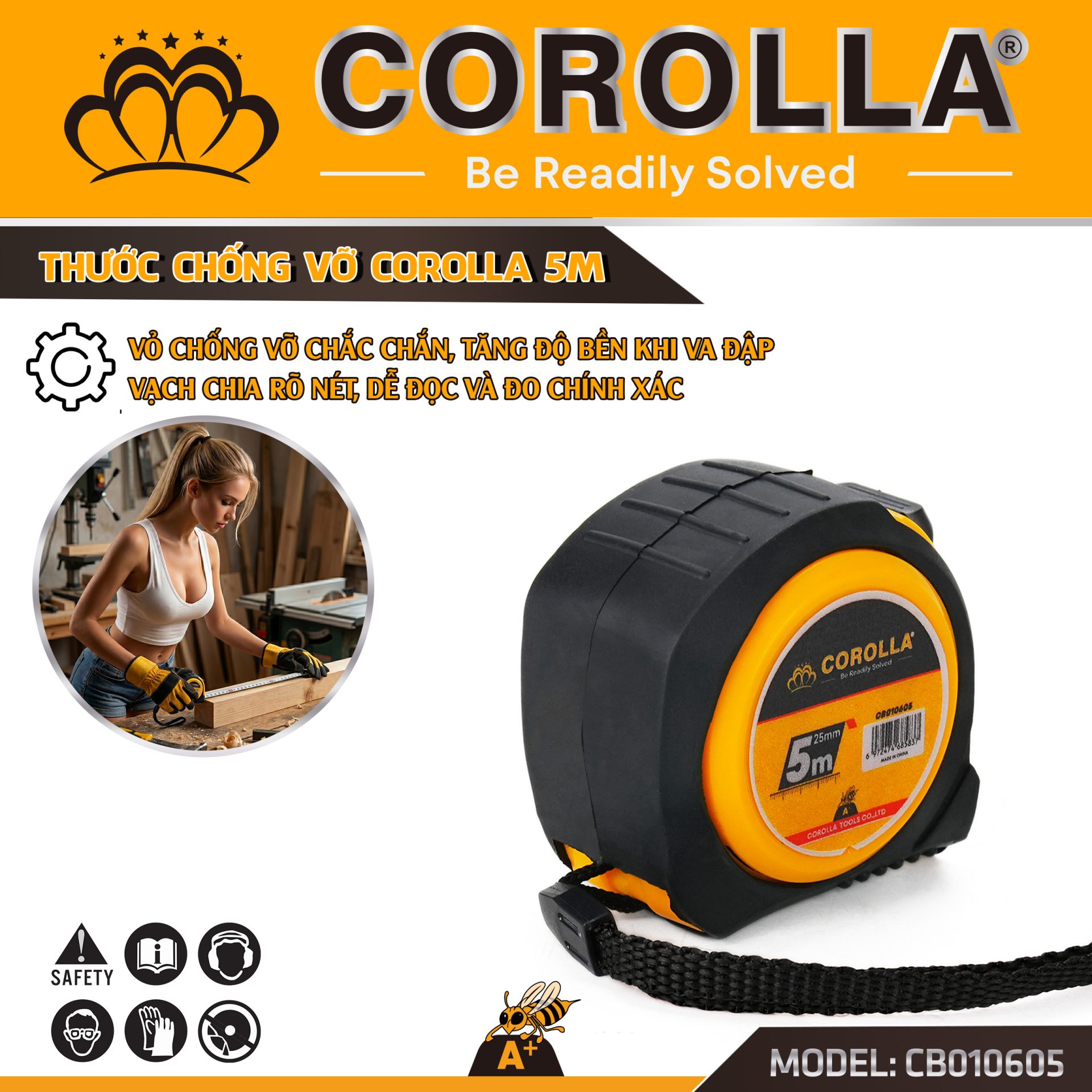 Thước chống vỡ 5 mét COROLLA – CB010605