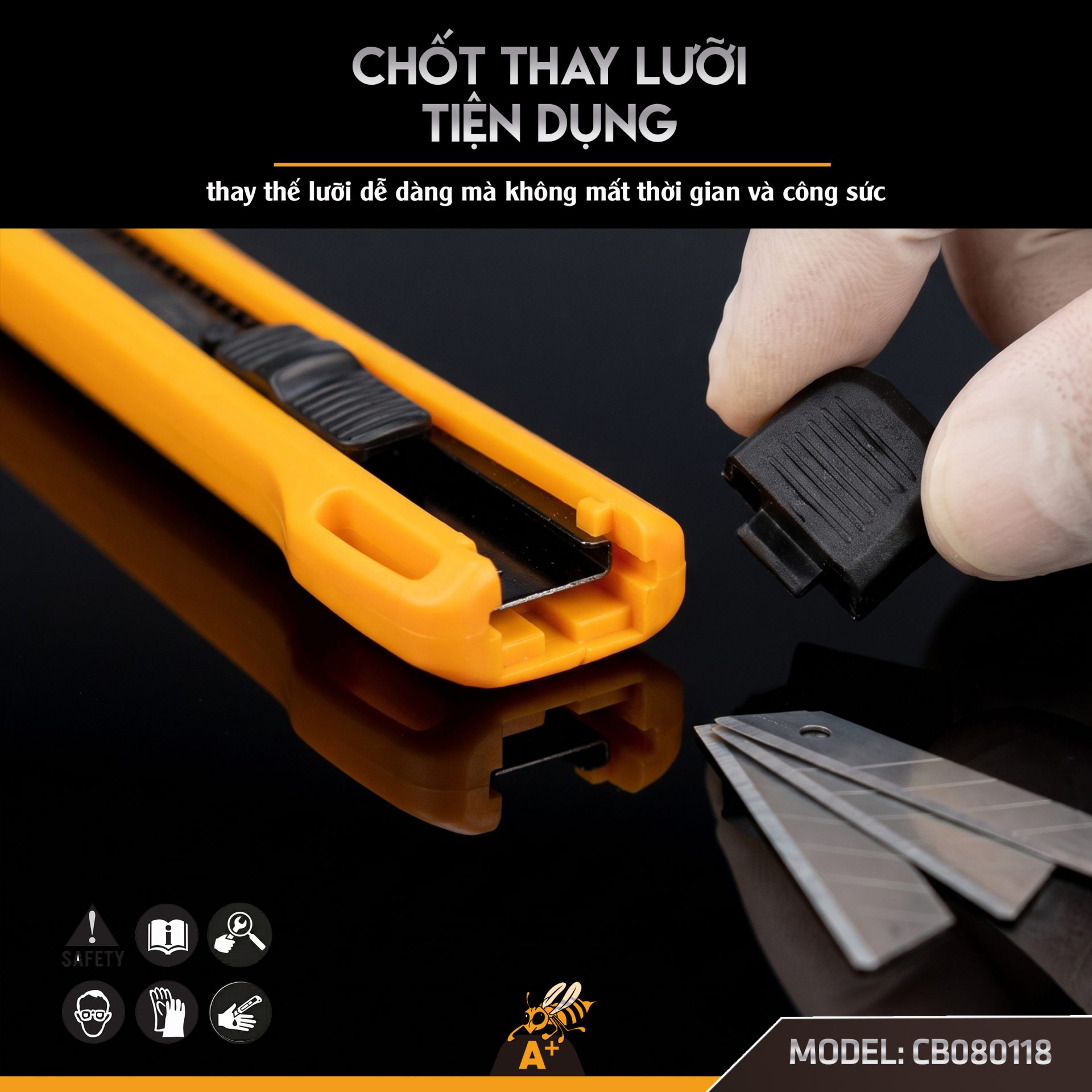 CB080118 - CON DAO RỌC GIẤY 1 LƯỠI 4