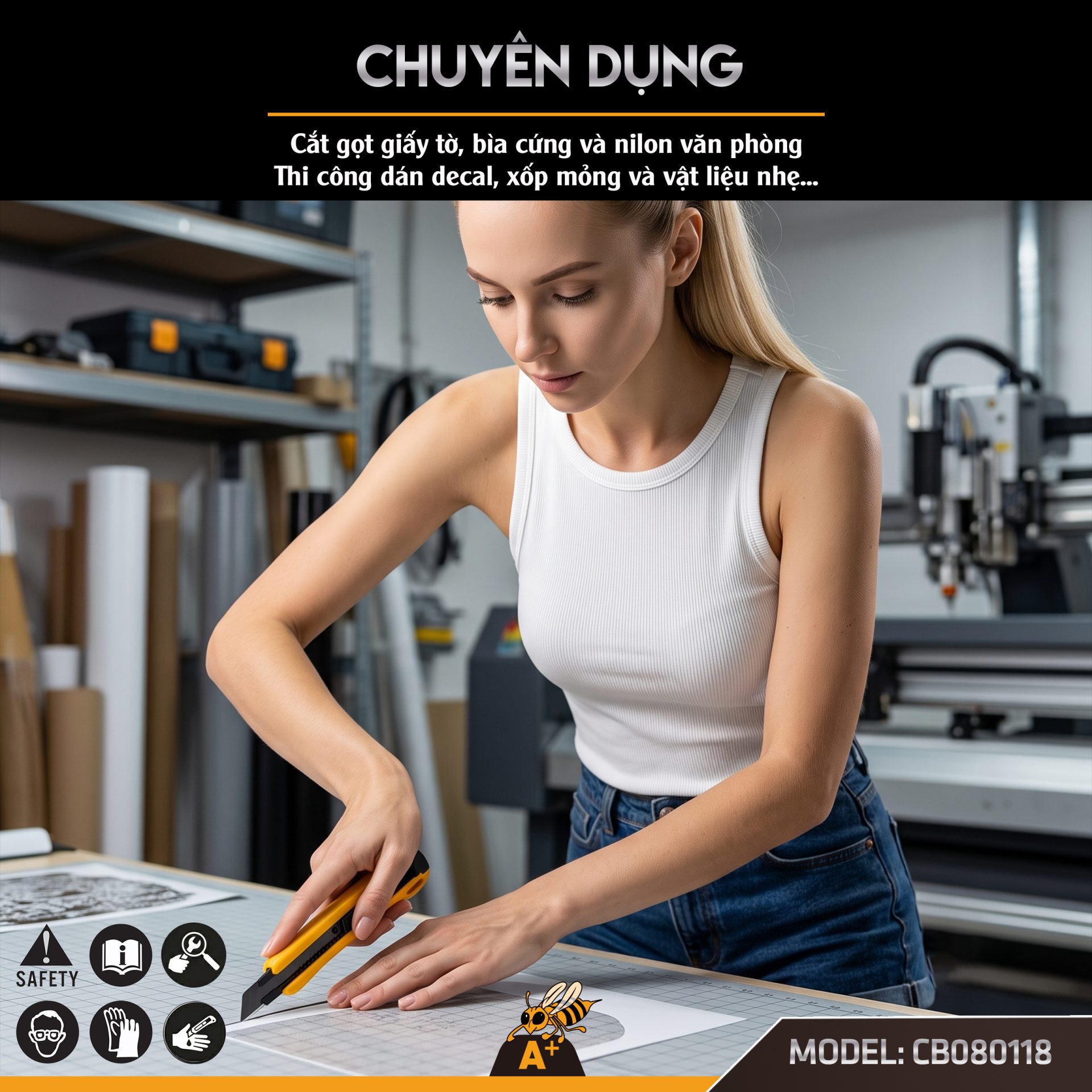CB080118 - CON DAO RỌC GIẤY 1 LƯỠI 6