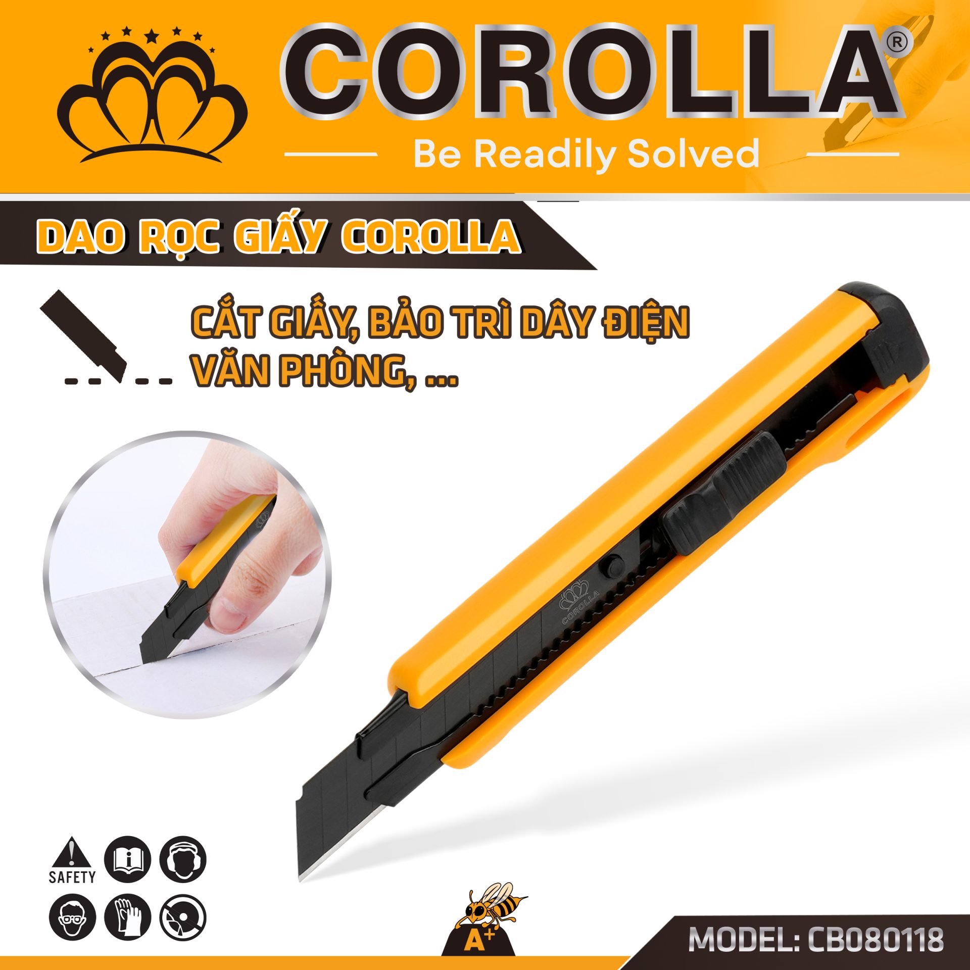 CON DAO RỌC GIẤY 1 LƯỠI 18MM COROLLA