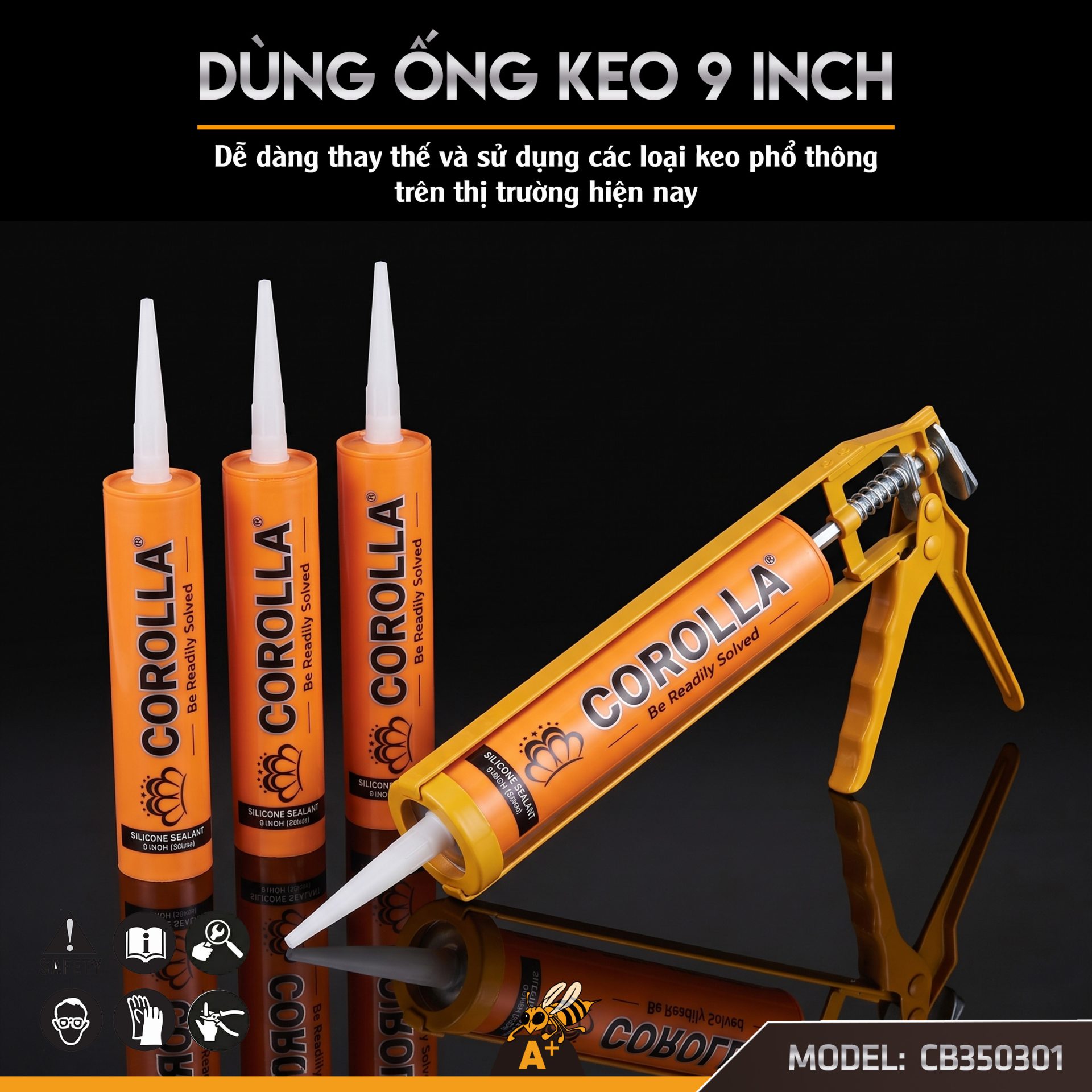 CB350301- DỤNG CỤ BƠM KEO SILICON KHUNG SẮT 4