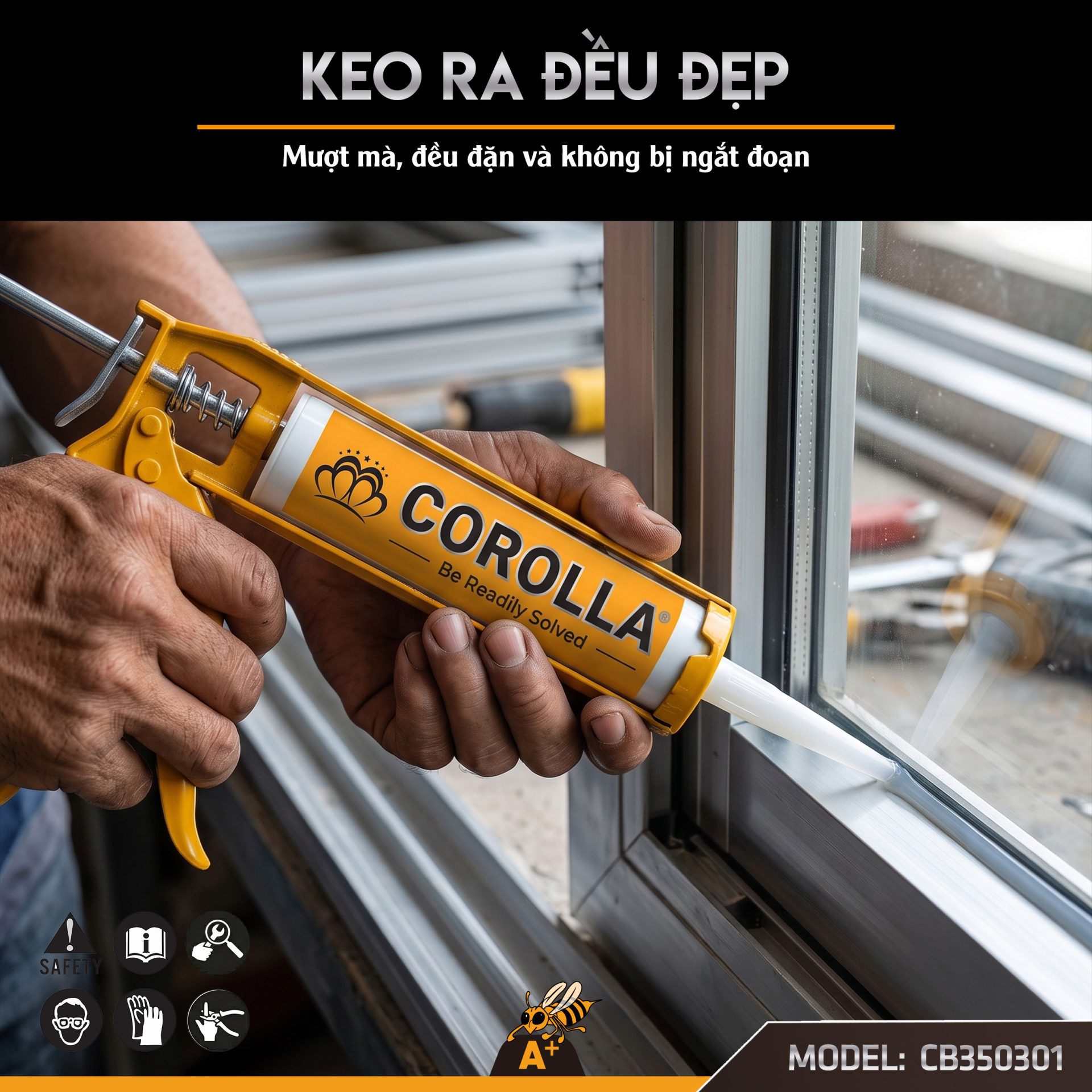 CB350301- DỤNG CỤ BƠM KEO SILICON KHUNG SẮT 5
