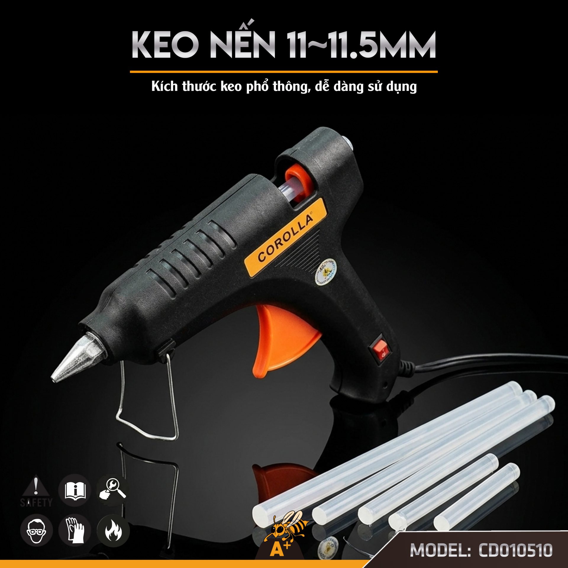CD010510 - SÚNG BẮN KEO NẾN 100W 3