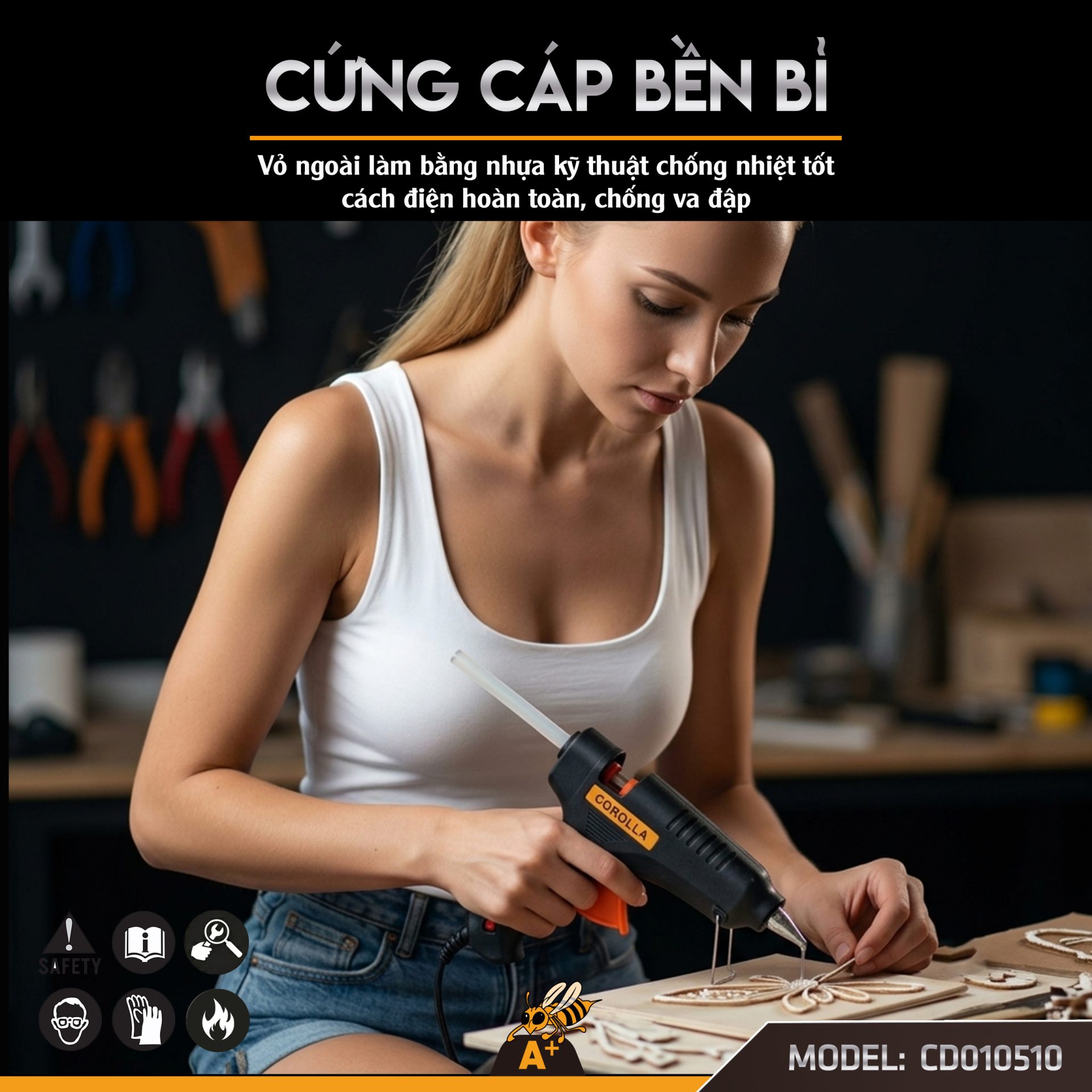 CD010510 - SÚNG BẮN KEO NẾN 100W 8