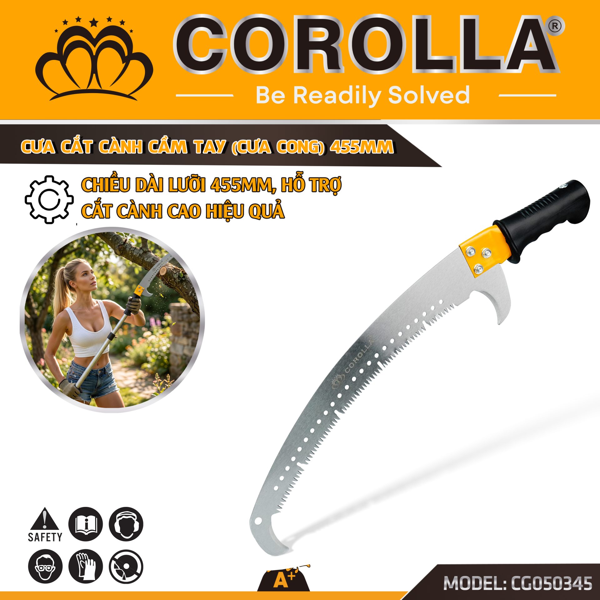 CƯA CONG HAI ĐẦU MÓC COROLLA 455MM