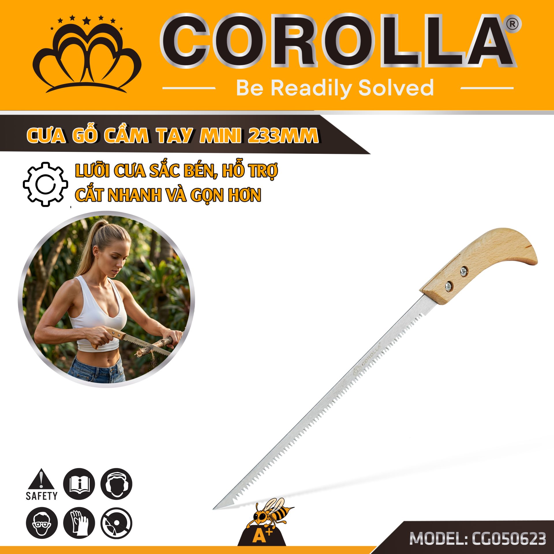 CƯA CÀNH CẦM TAY MINI COROLLA 233MM