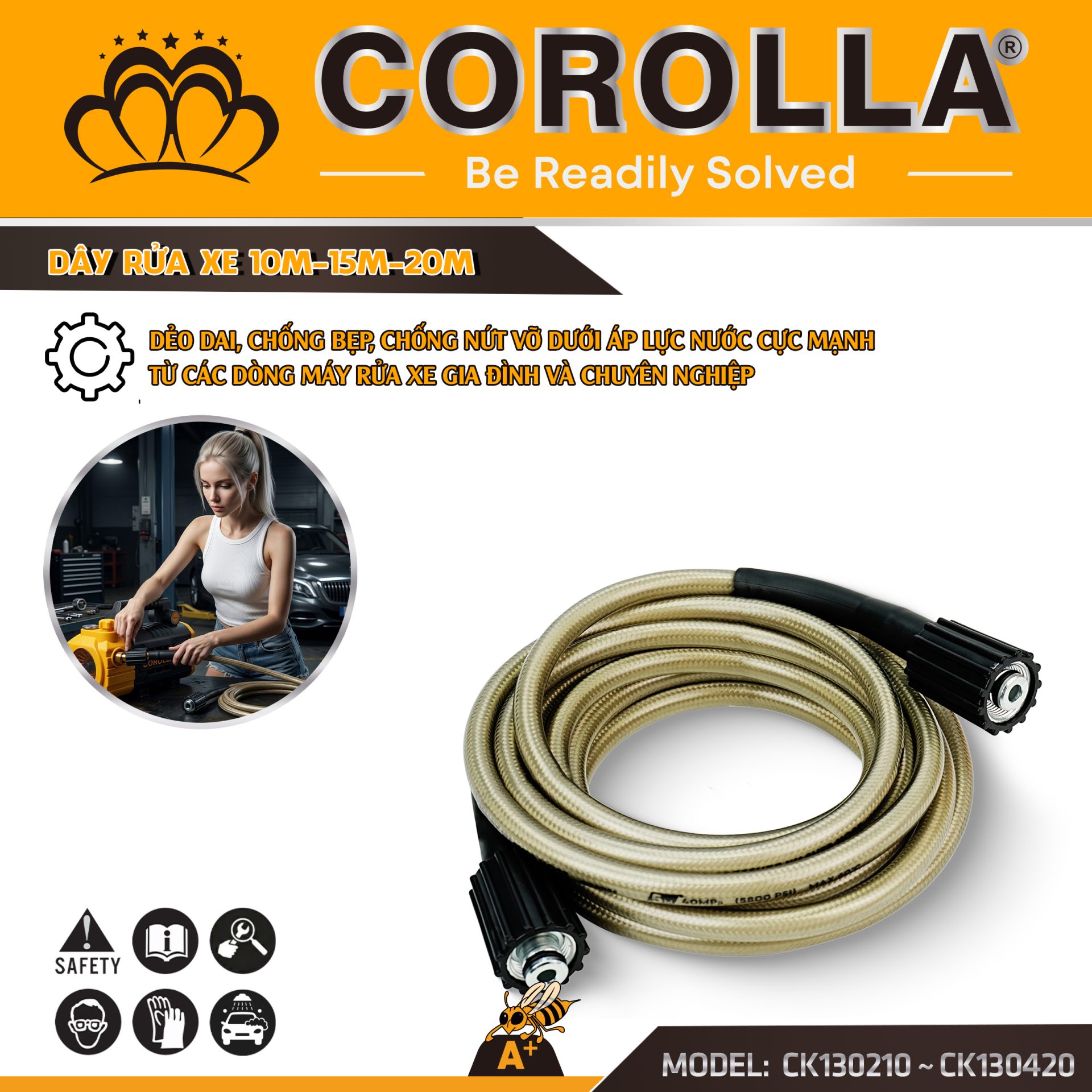 DÂY RỬA XE ÁP LỰC CAO COROLLA