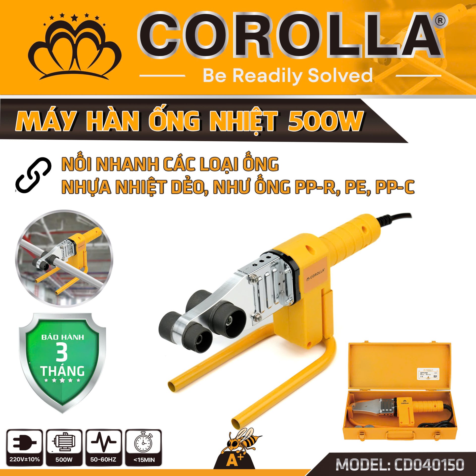 MÁY HÀN ỐNG NHIỆT 500W COROLLA CD040150