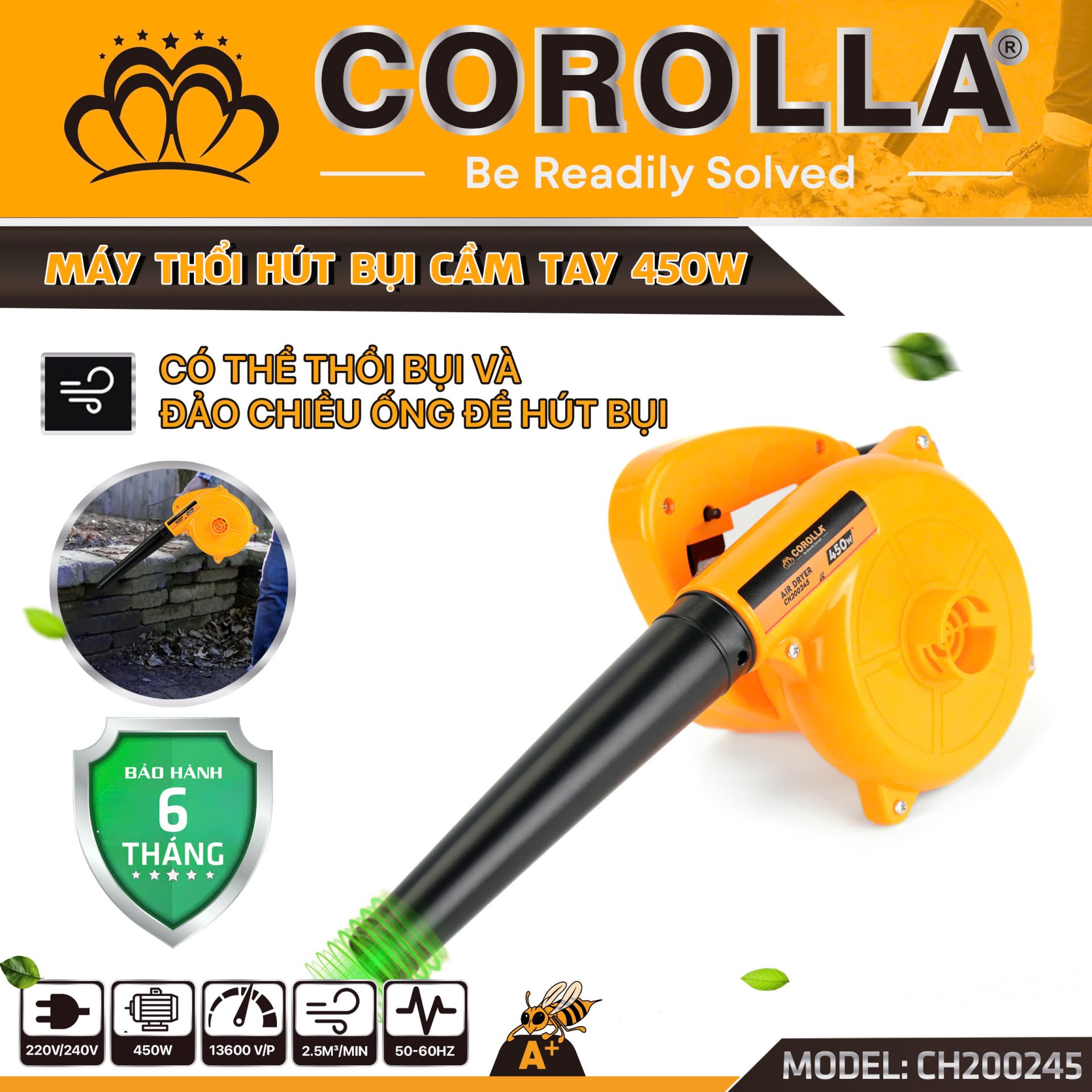 MÁY THỔI HÚT BỤI COROLLA 450W