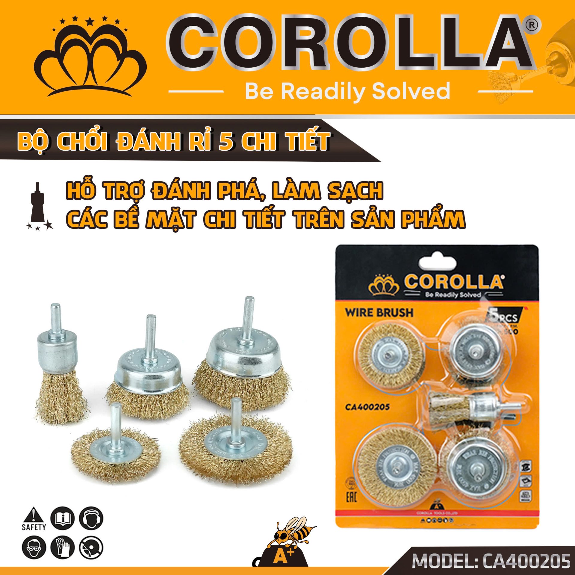 BỘ CHỔI ĐÁNH RỈ 5 CHI TIẾT COROLLA