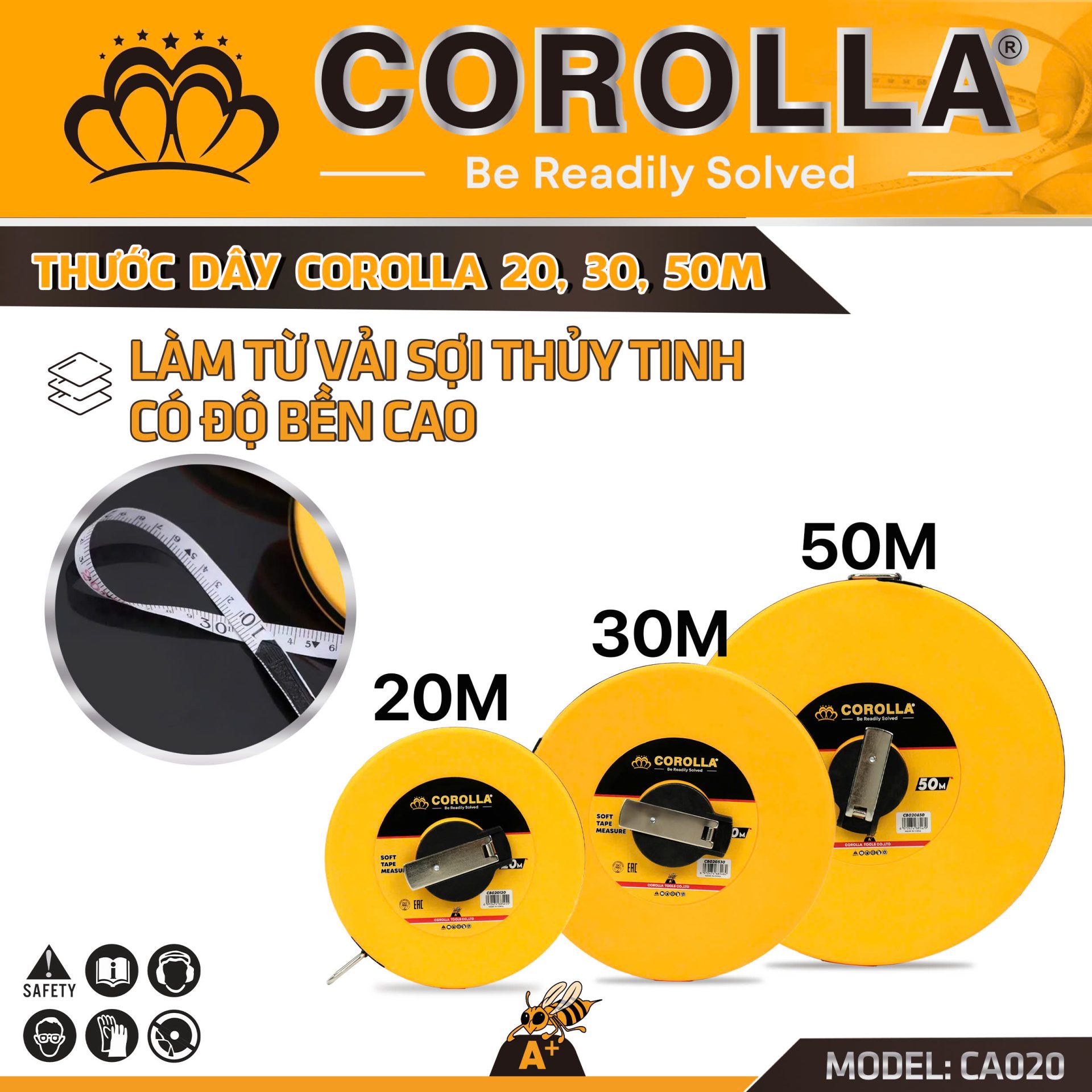 THƯỚC DÂY, THƯỚC CUỘN COROLLA 20-30-50M