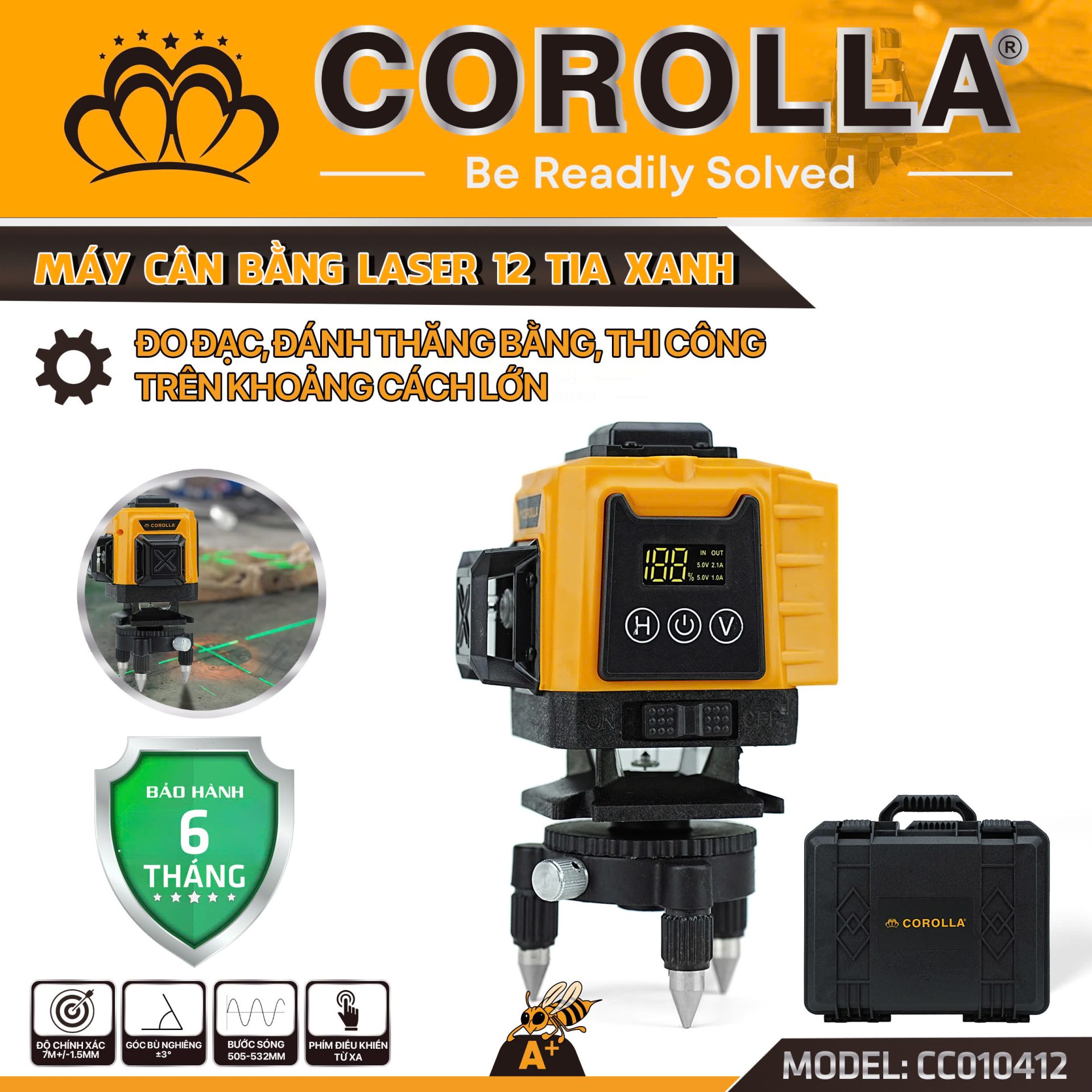 MÁY CÂN BẰNG LASER 12 TIA XANH COROLLA