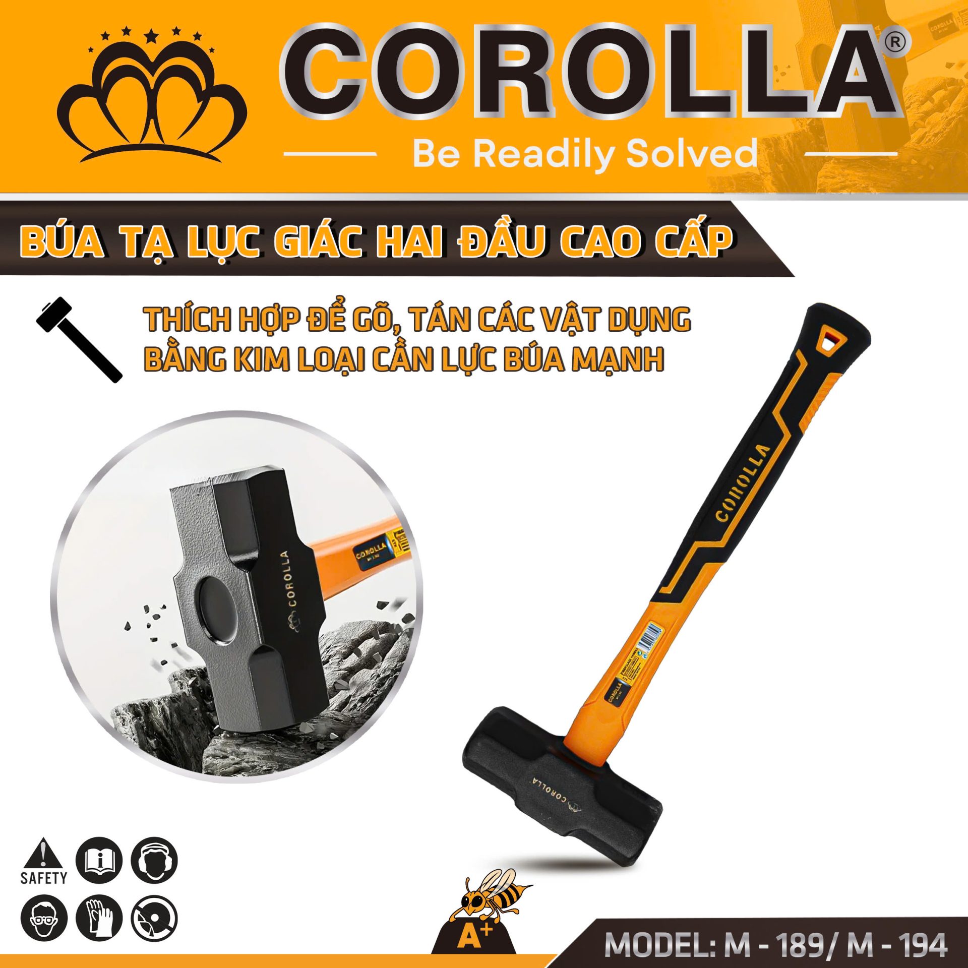 BÚA TẠ LỤC GIÁC HAI ĐẦU COROLLA TPR