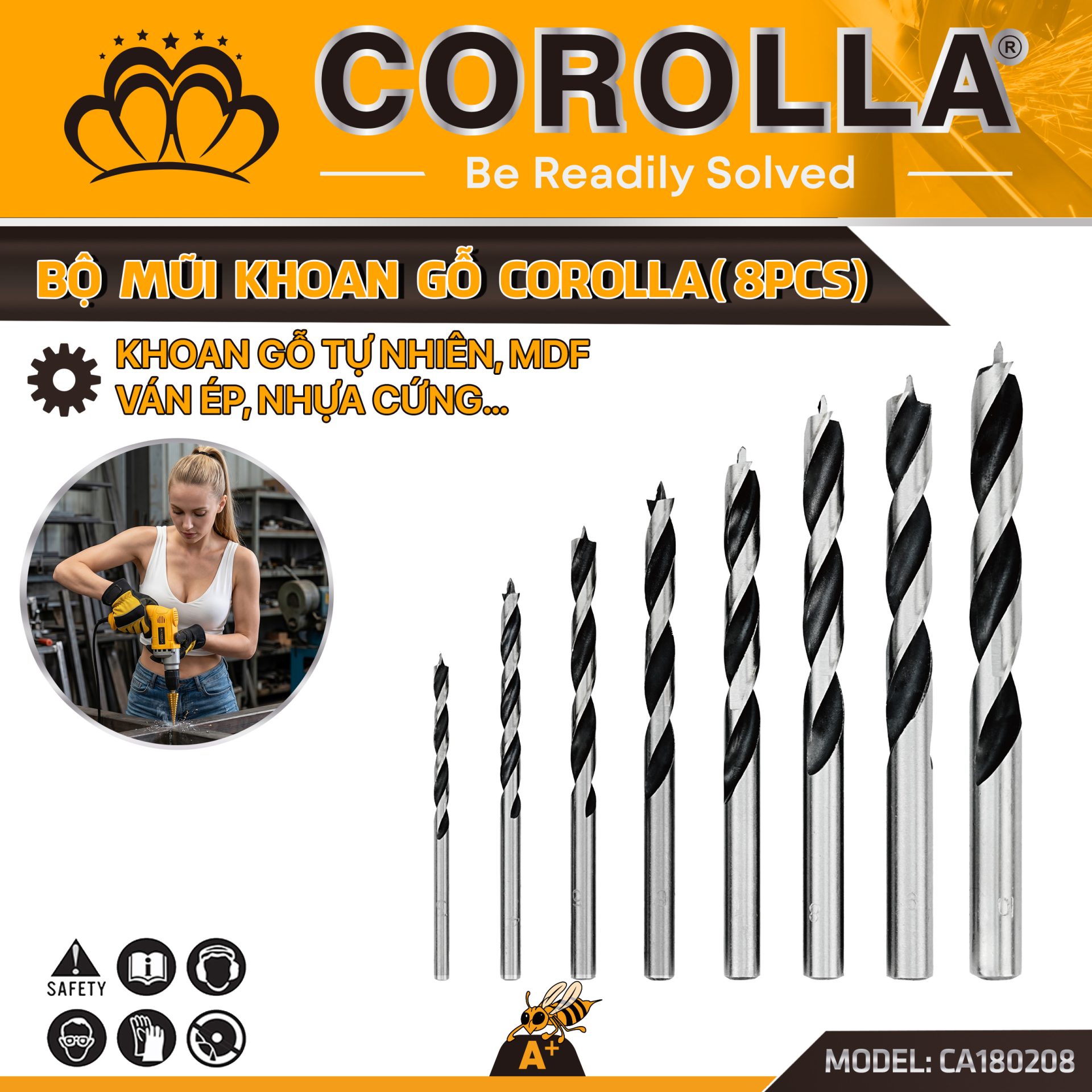 BỘ MŨI KHOAN GỖ (8PCS) – CA180208