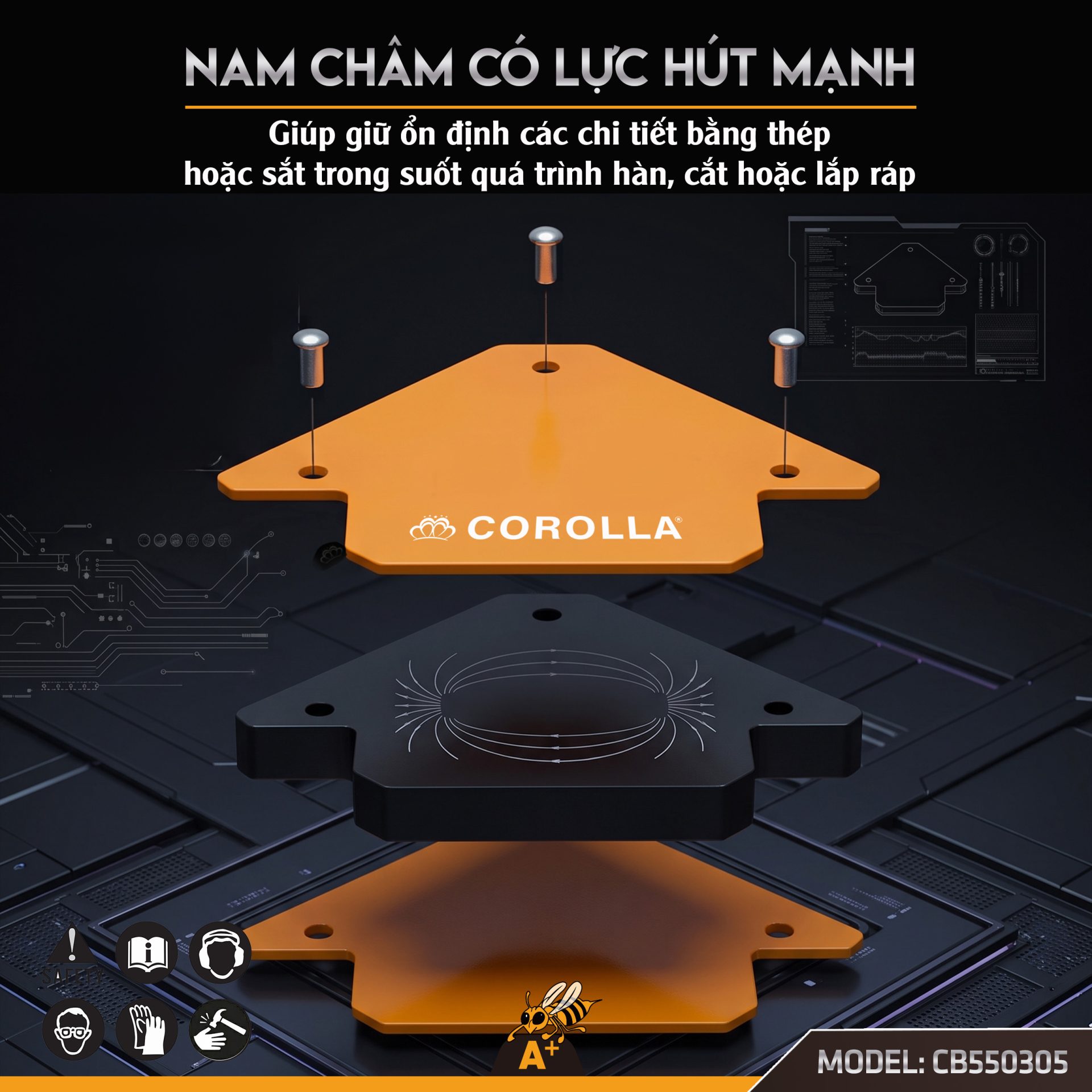CB550305 KE GÓC NAM CHÂM 5 inch 3