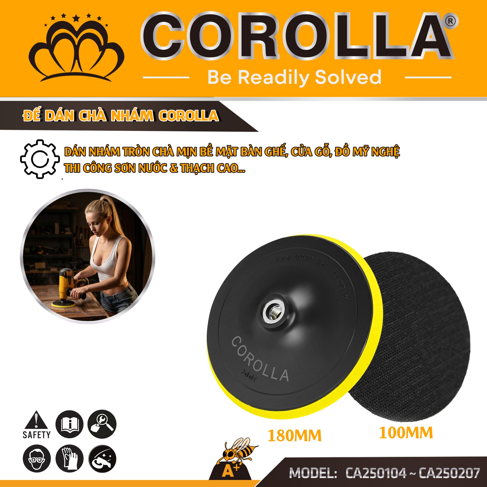 ĐẾ CHÀ NHÁM COROLLA 4 INCH VÀ 7 INCH