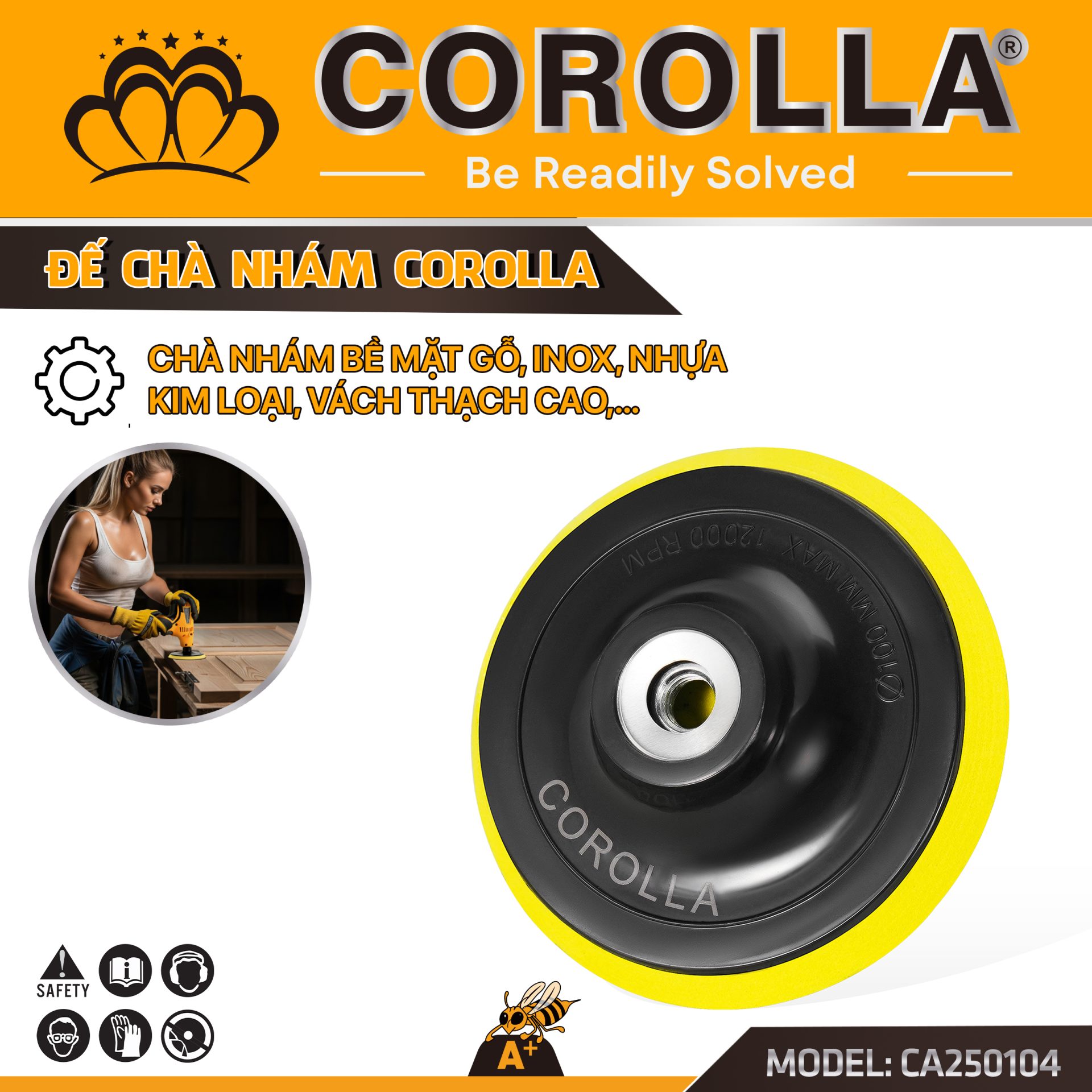 ĐẾ CHÀ NHÁM COROLLA 4 INCH VÀ 7 INCH