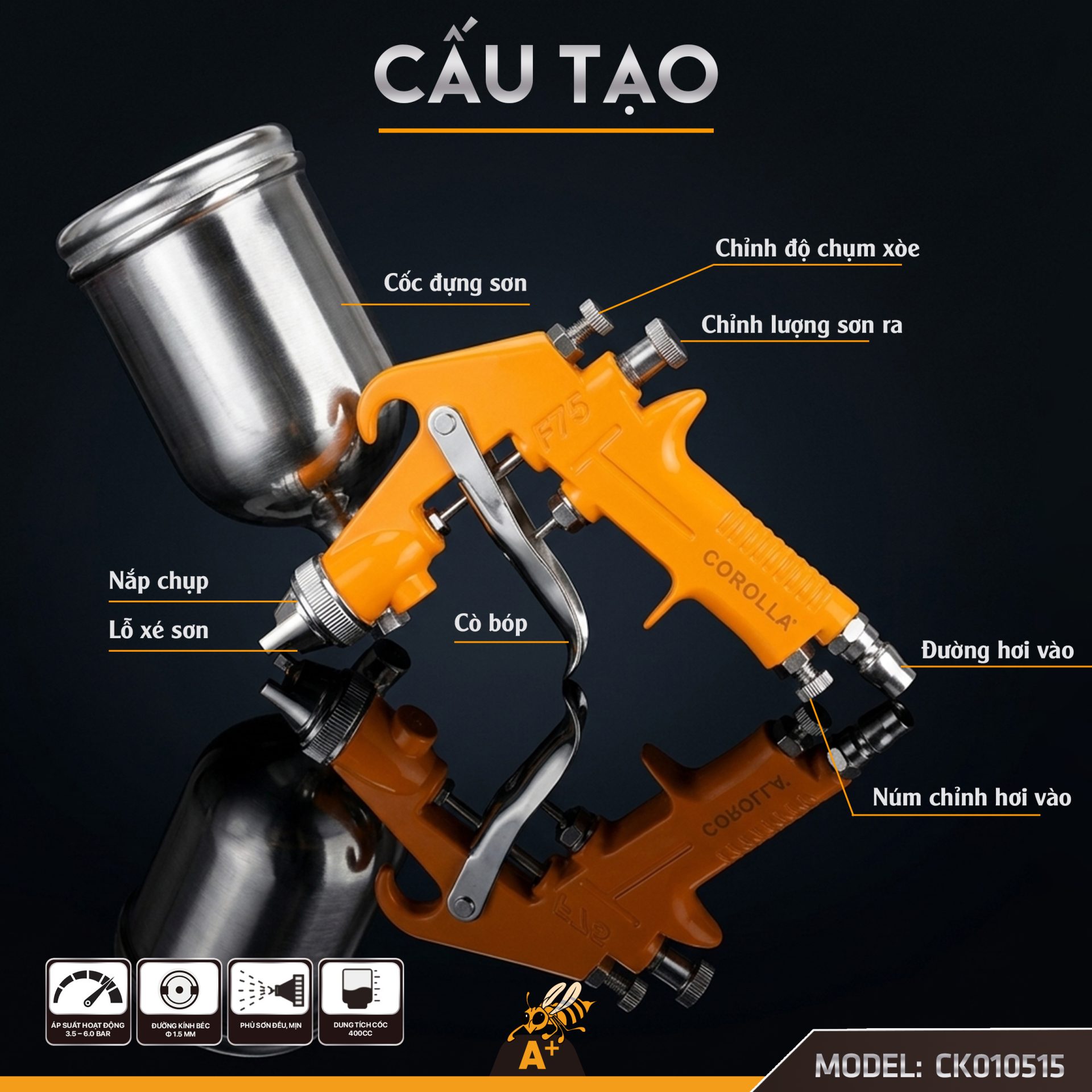 CK010515 CỐC PHUN SƠN F - 75 (2)