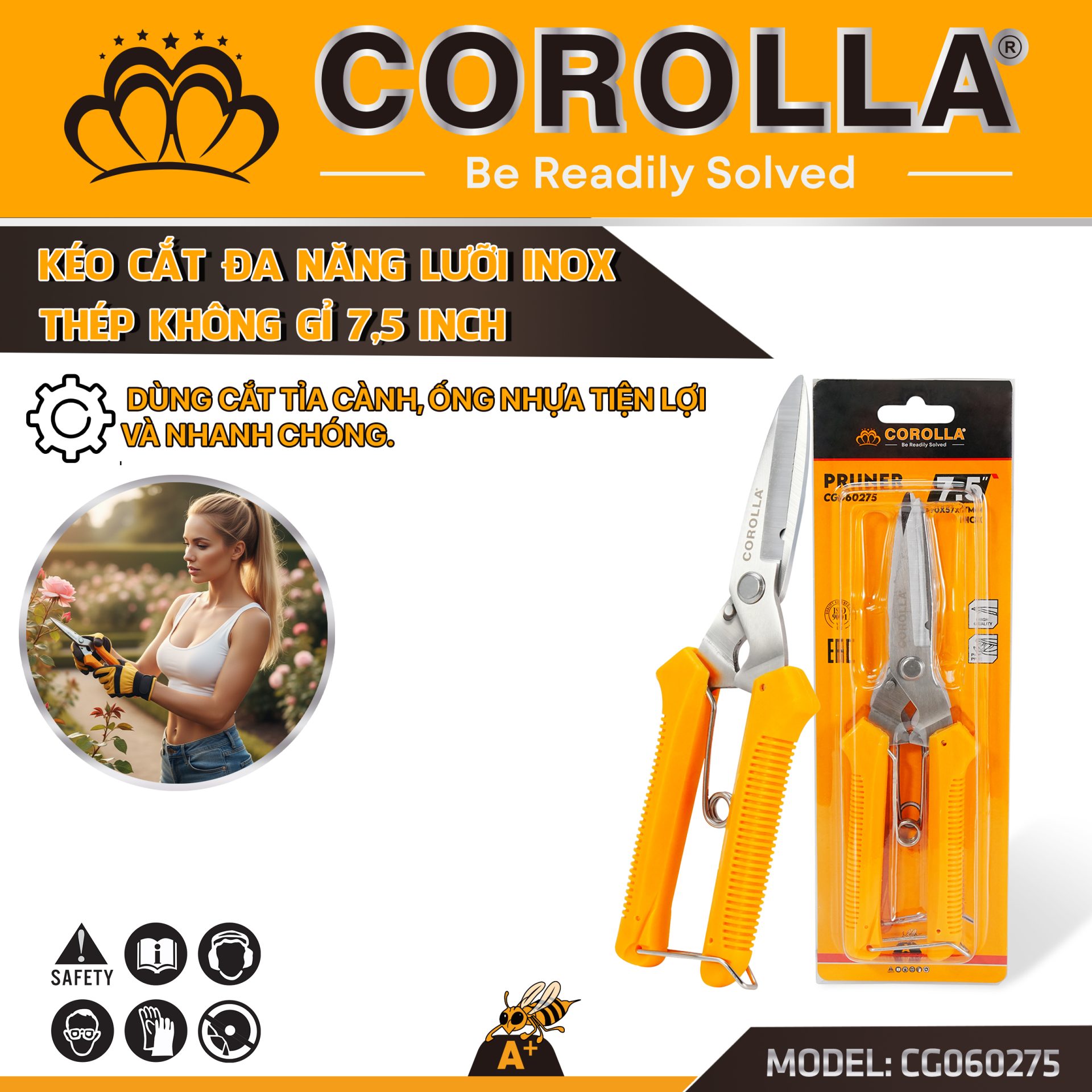 KÉO CẮT TỈA INOX ĐA NĂNG COROLLA – CG060275