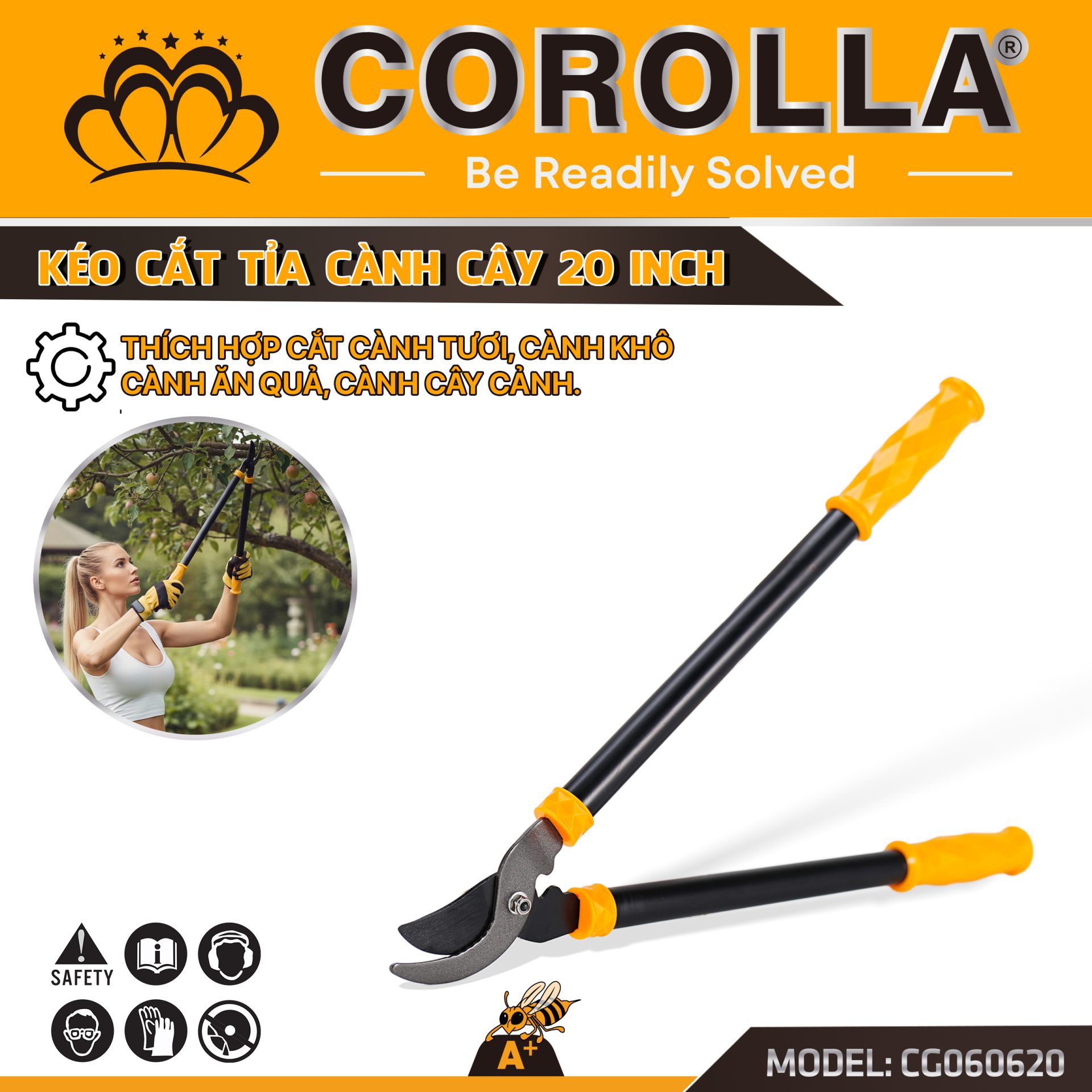 KÉO CẮT TỈA CÀNH CÂY CỘNG LỰC CÁN DÀI 20″ – CG060620