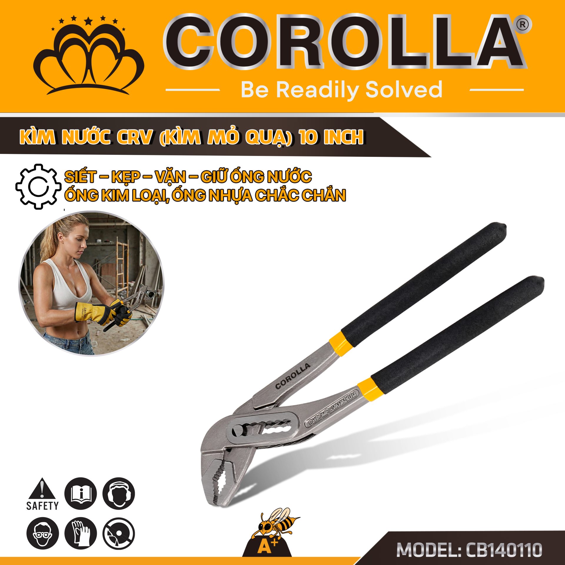 Kìm Nước Mỏ Quạ 10 Inch – CB140110