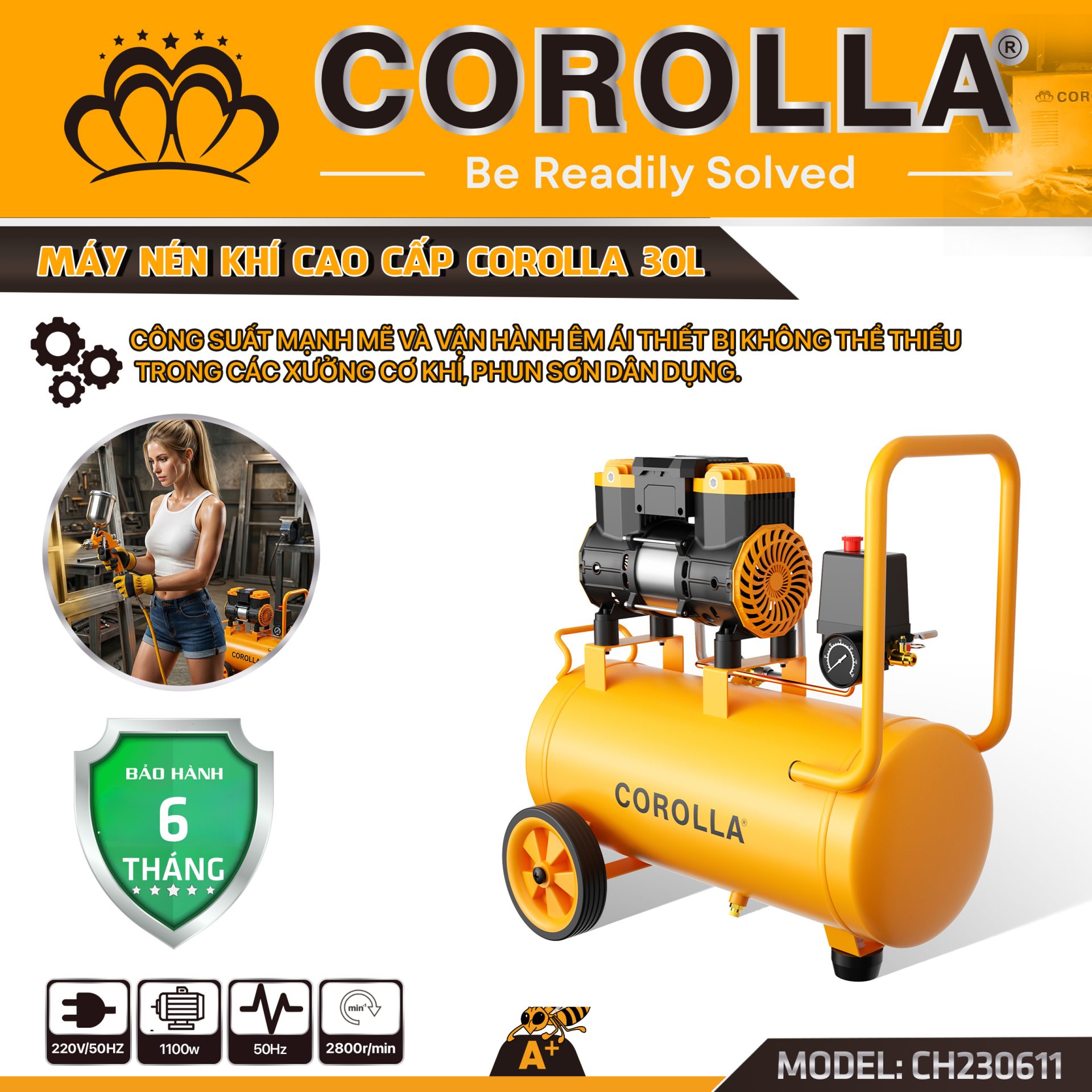 MÁY NÉN KHÍ 30L COROLLA