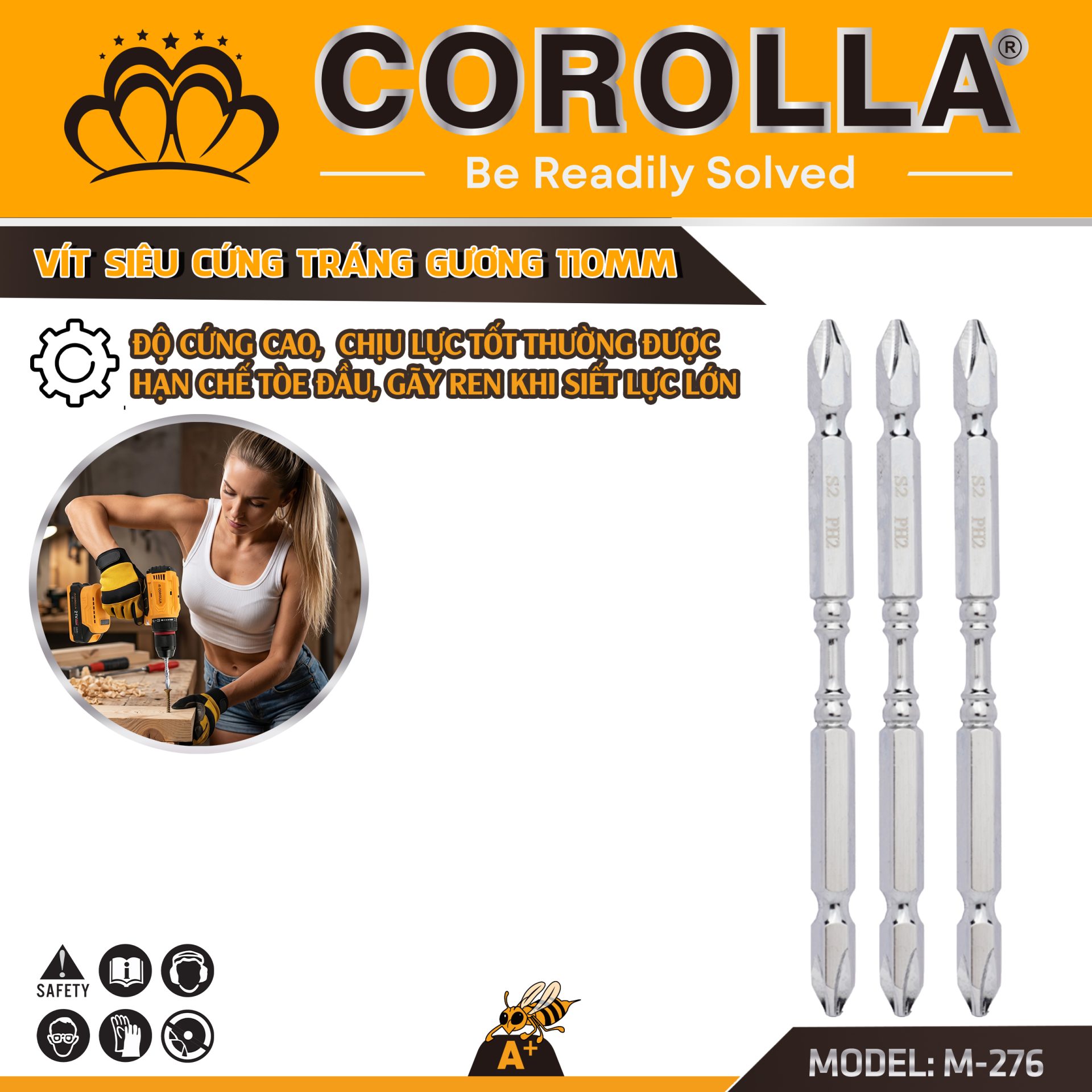 VÍT SIÊU CỨNG TRÁNG GƯƠNG 110MM