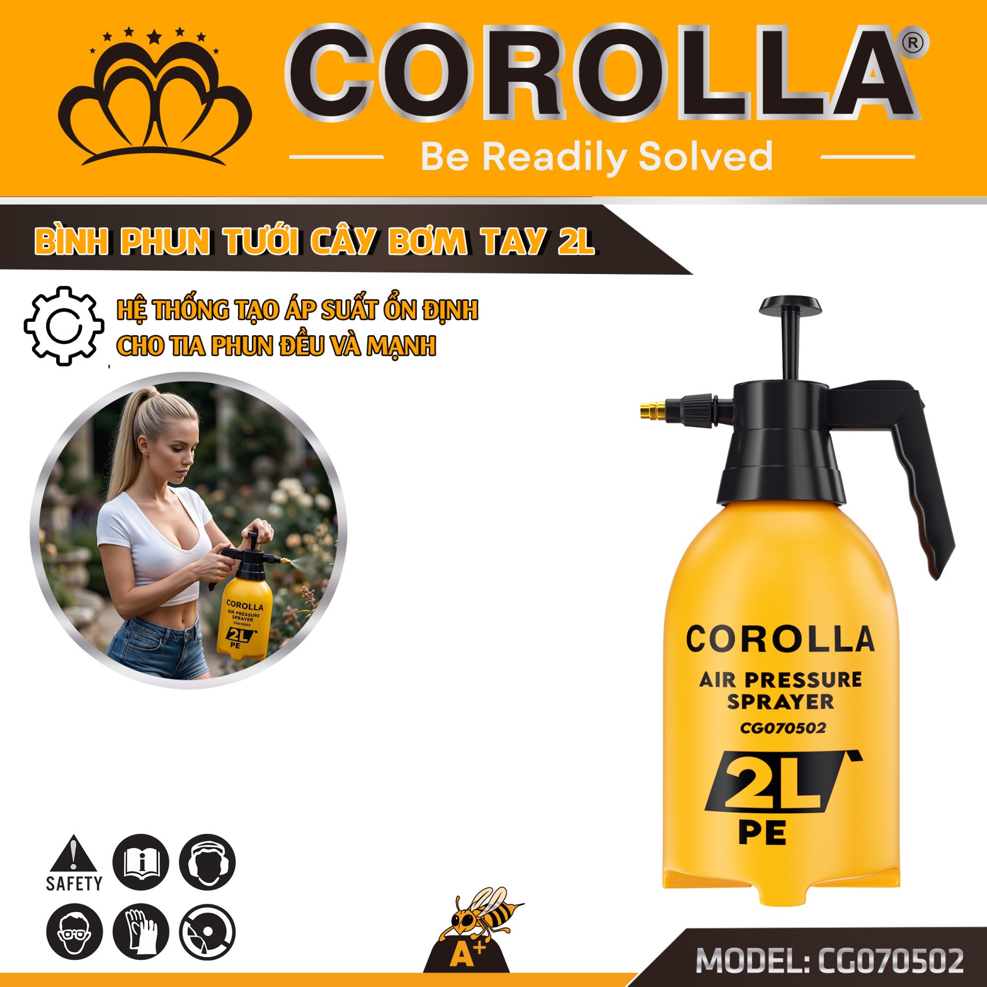 Bình Phun Tưới Cây Bơm Tay 2L COROLLA