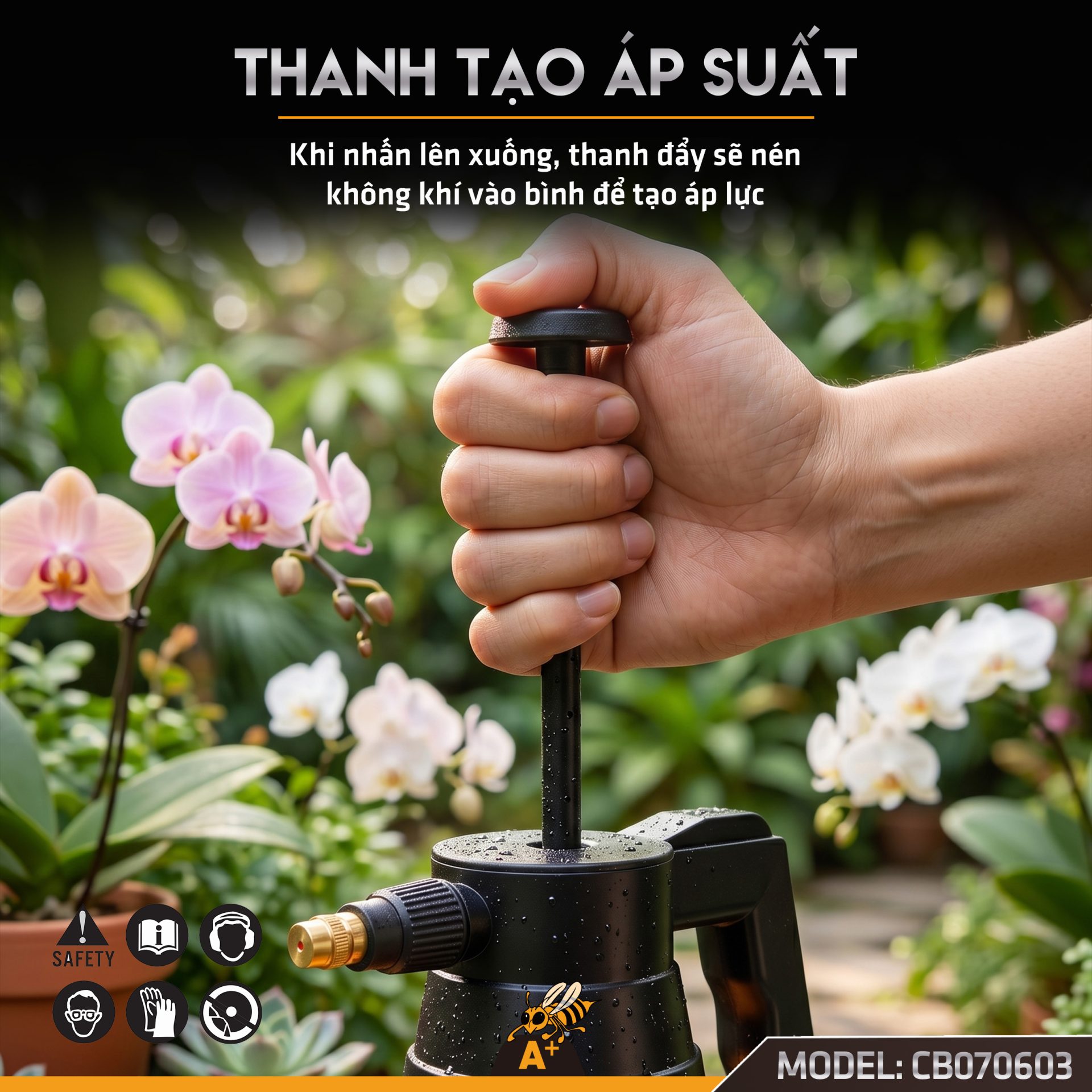 CG070603 - BÌNH PHUN TƯỚI CÂY BƠM TAY 3L 4
